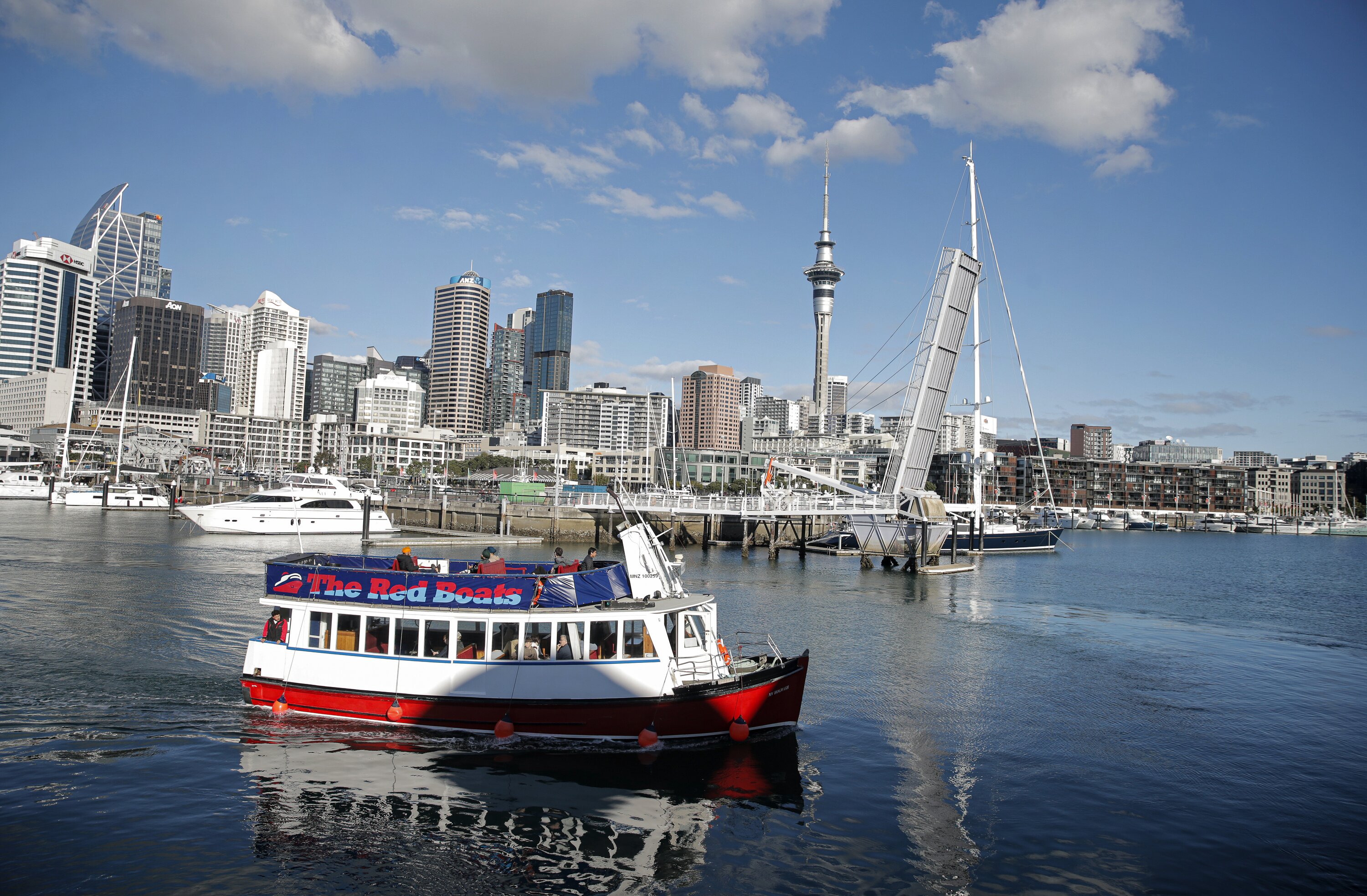 Eke Panuku has been providing a temporary free ferry service to the Wynyard Quarter in response to concerns about the Te Wero bridge maintenance closure. Photo / Alex Burton