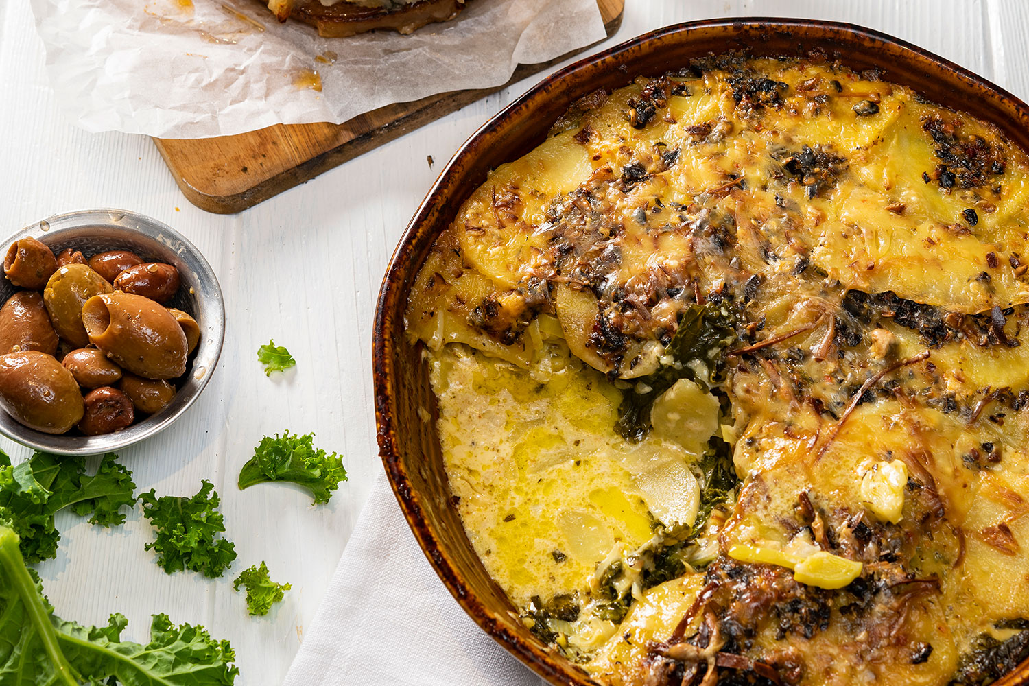 Slow Cooker Potato, Leek, and Kale Gratin With Too Much Cheese Recipe