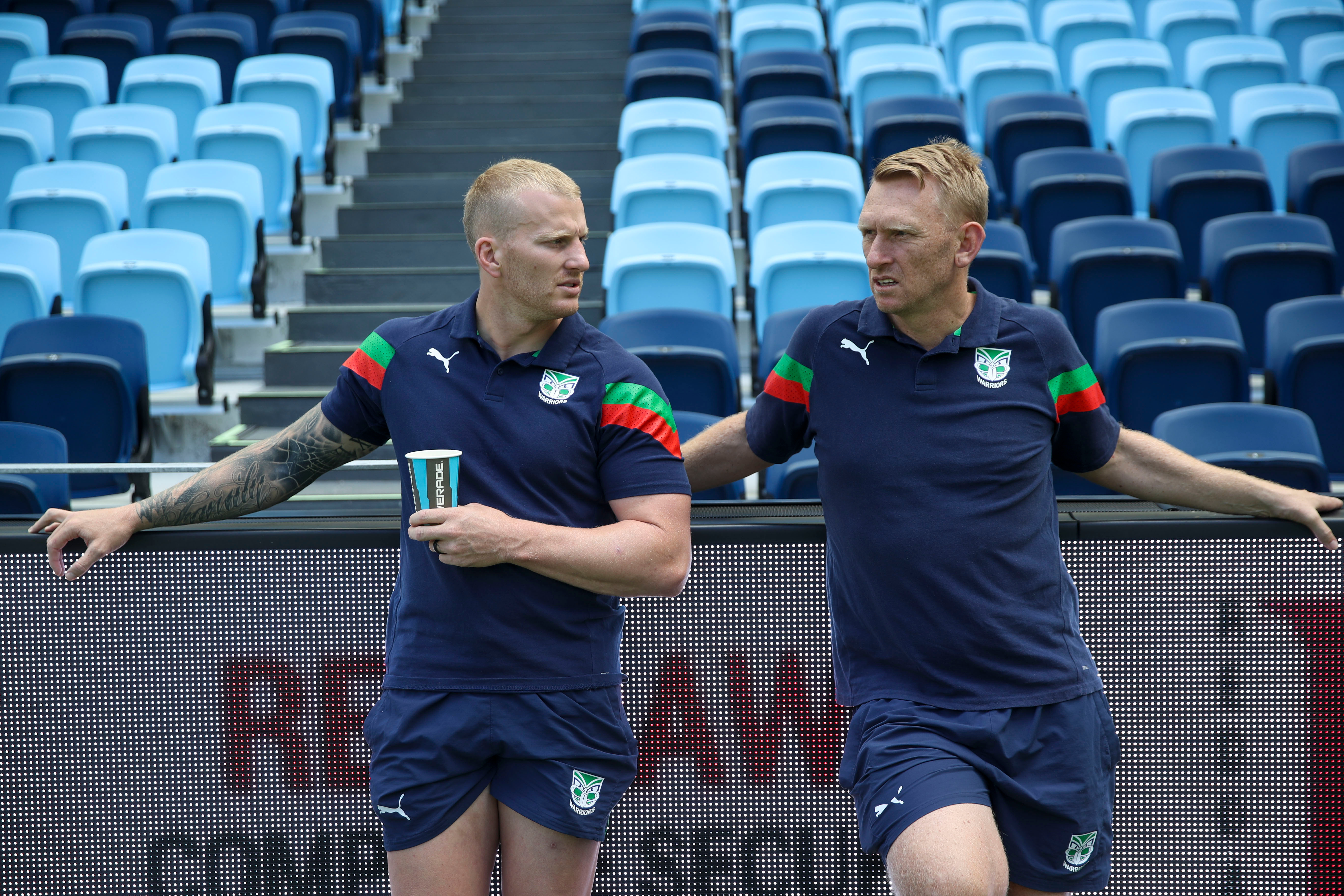 Mitch Barnett and Andrew Webster pre-game. Photo / Photosport