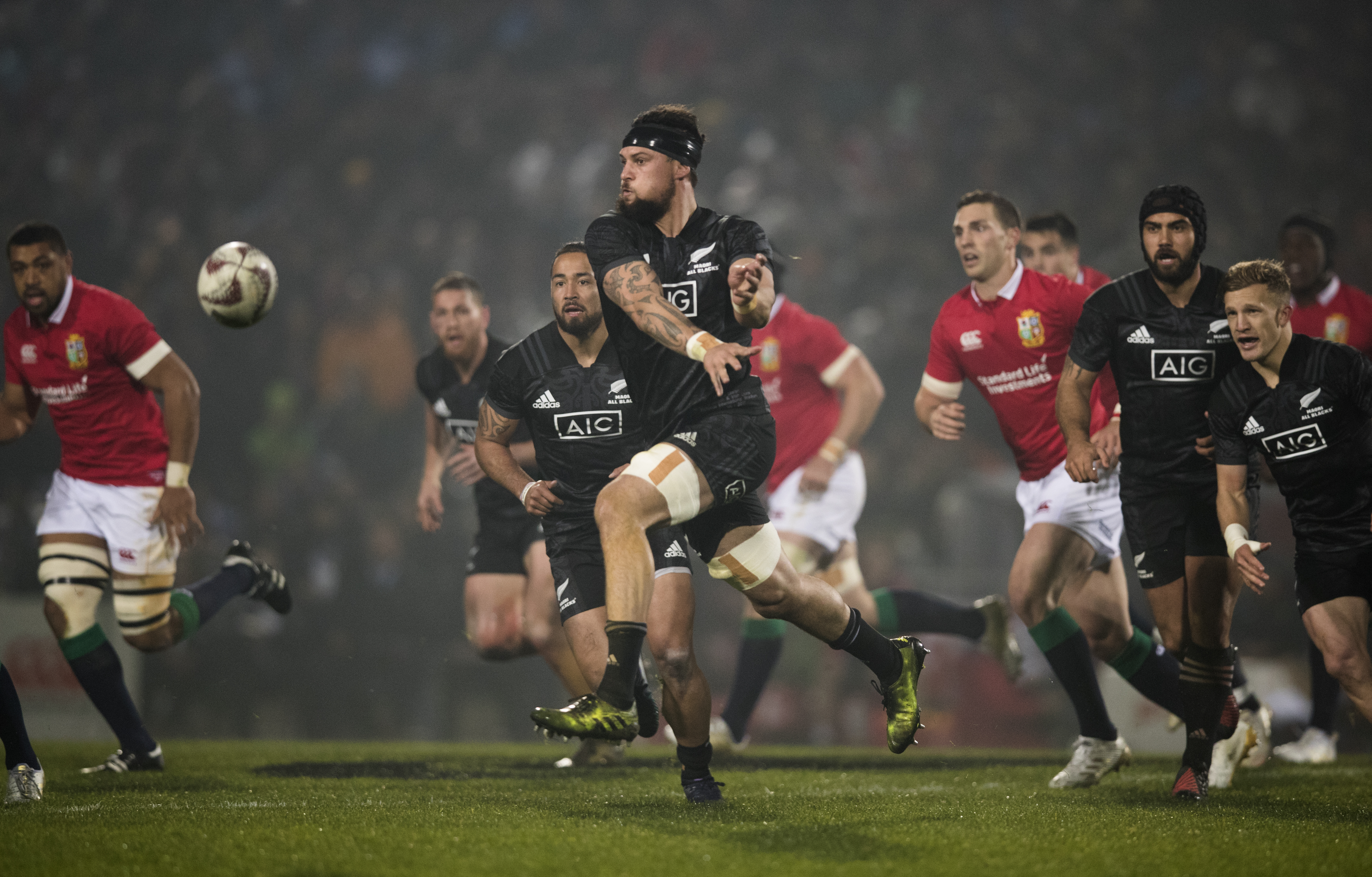 Loose forward Elliot Dixon pictured in action for the Māori All Blacks during the match against the British and Irish Lions at the Rotorua International Stadium, Rotorua in 2017. Photo / Brett Phibbs