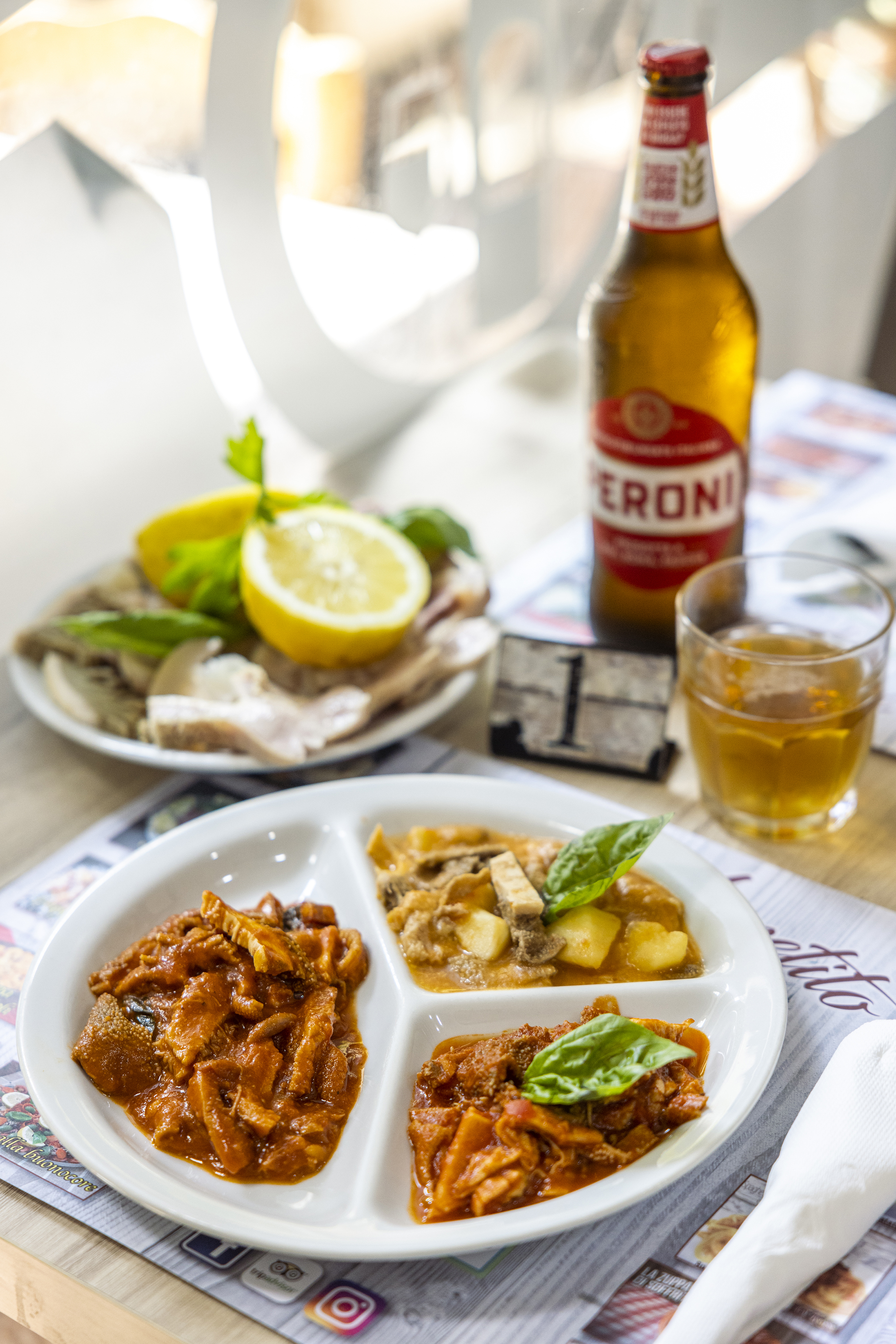 The Tris Trippa sampler plate at Tripperia O’Russ in Naples. Photo / Roberto Salomone, The New York Times