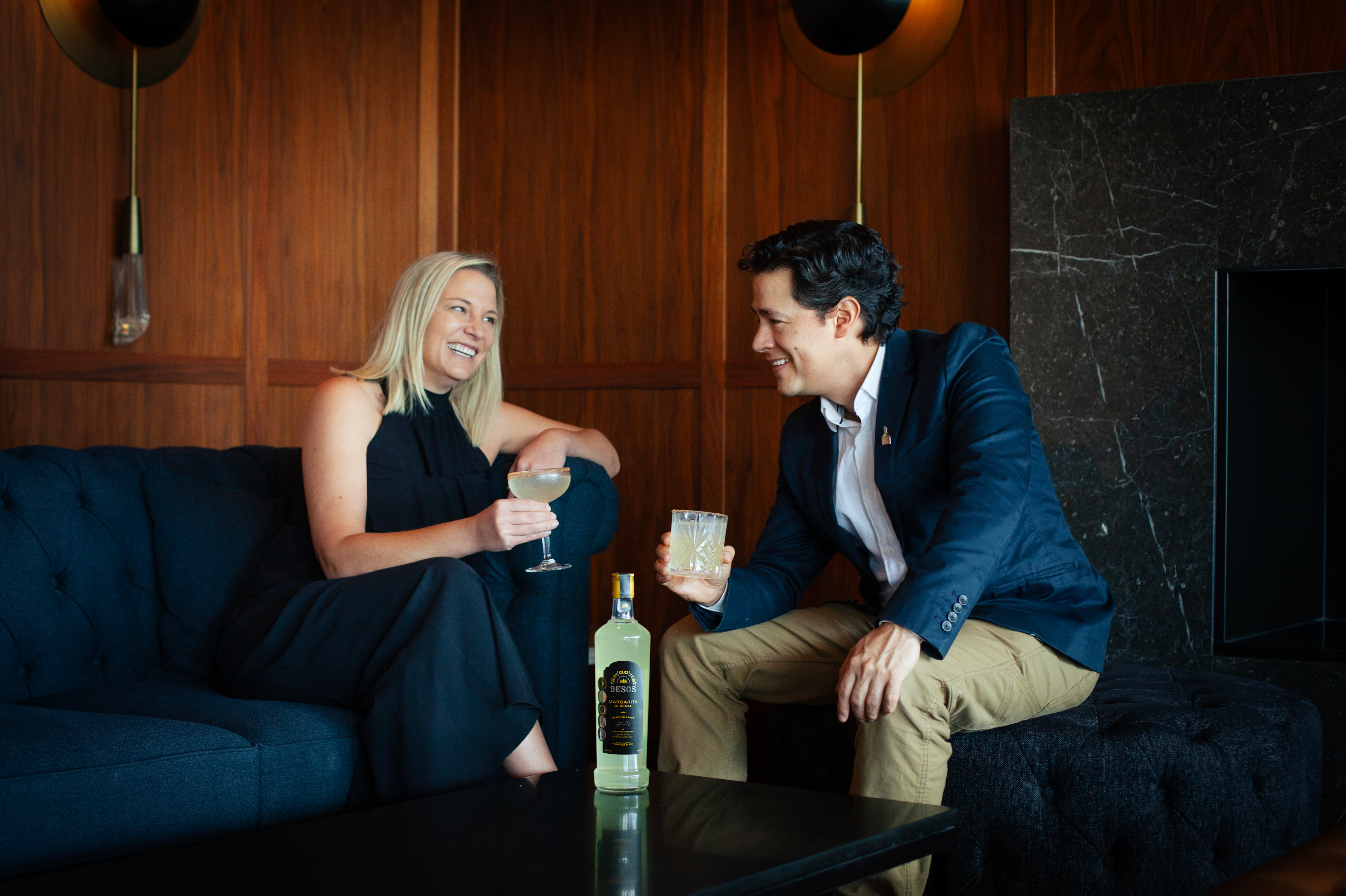 Natalie Reid, chief commercial officer at Besos Margarita, and founder Luis Cabrera.