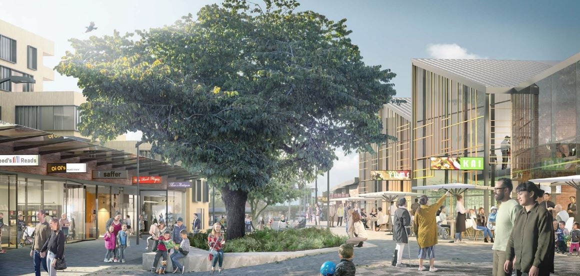 An artist’s rendering of the future Northcote town centre.