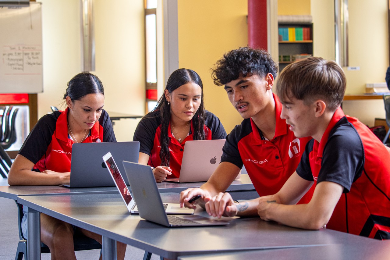 Manukura students Koeravaerua Tairea (left), Mairangi Iwikau, Kingi Rakuraku and Kohae Cherrington.