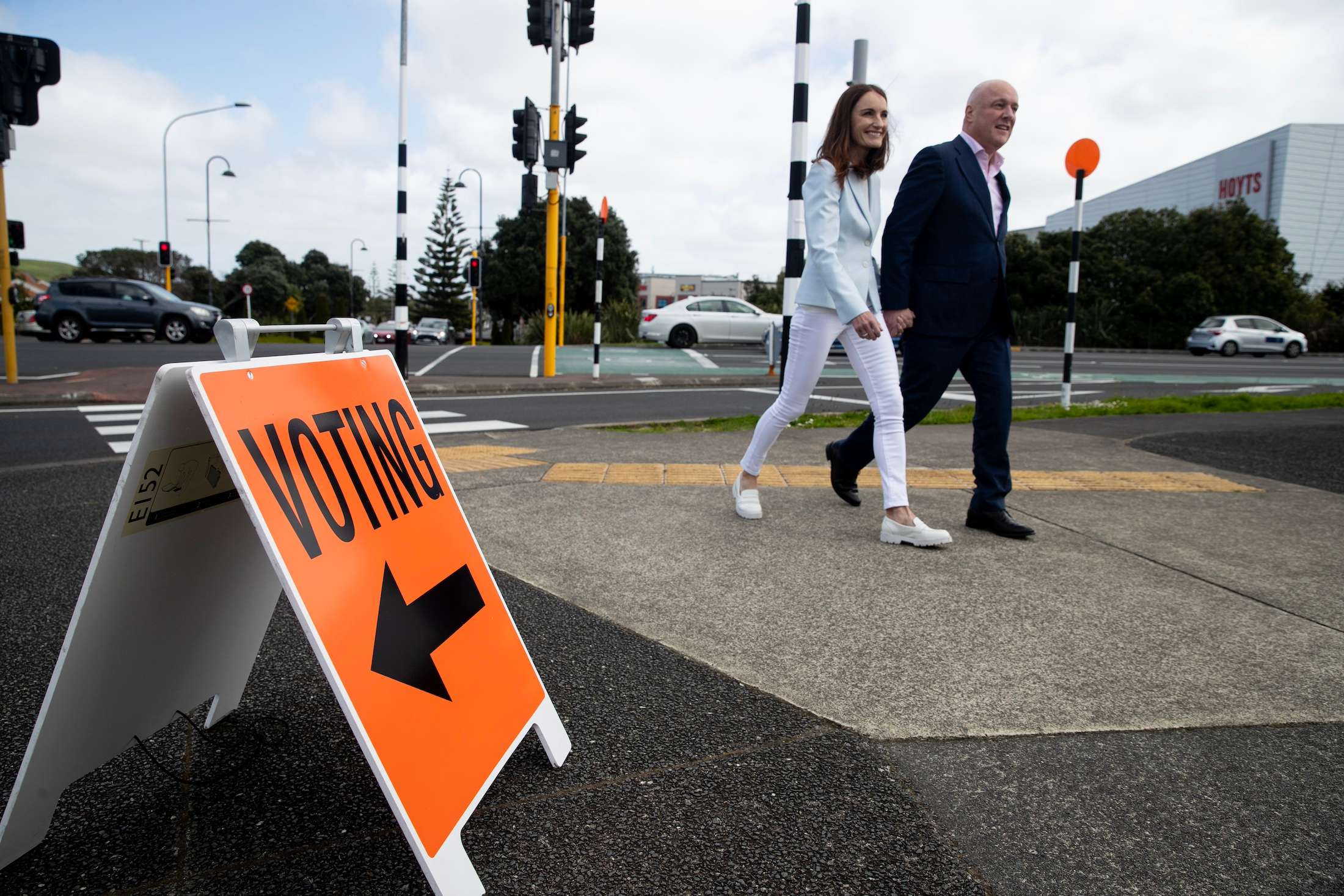 National Party leader Christopher Luxon and his wife Amanda cast their early votes at the 2023 election. Photo / Dean Purcell