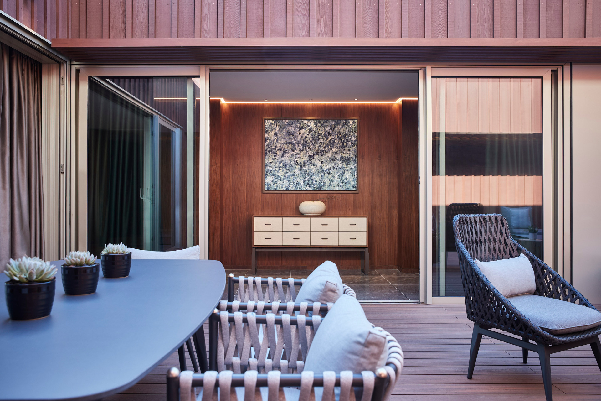 The Presidential suite has a wraparound furnished balcony with views of Auckland's Waitematā Harbour. Photo / Park Hyatt Auckland