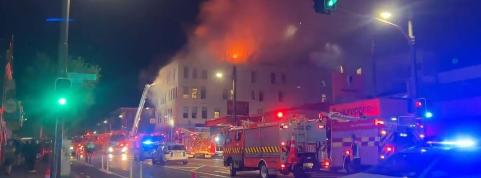 The fire broke out shortly after midnight. Photo / Angelia Zhang