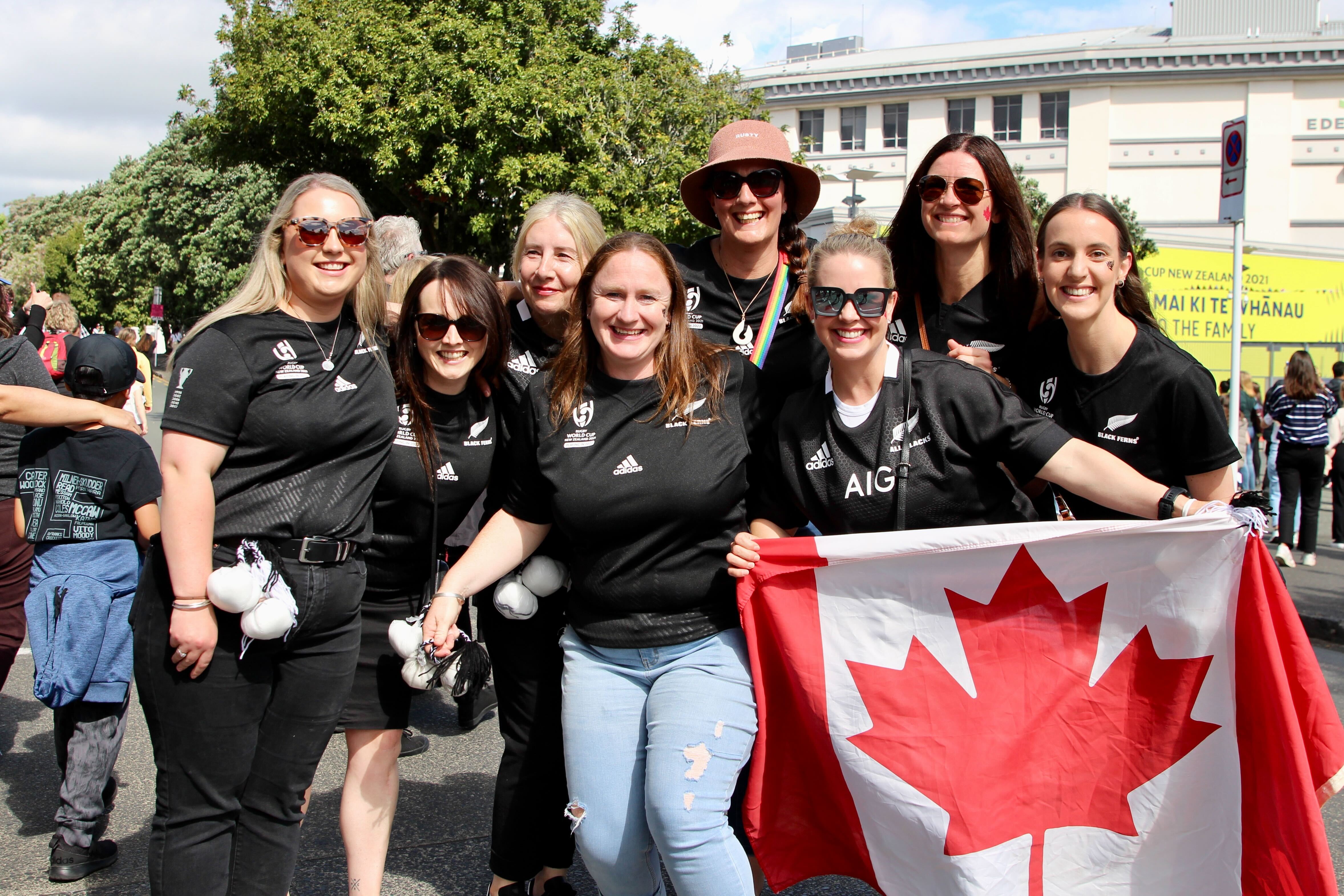 Fans outside Eden Park ahead of the Rugby World Cup final, November 12, 2022.