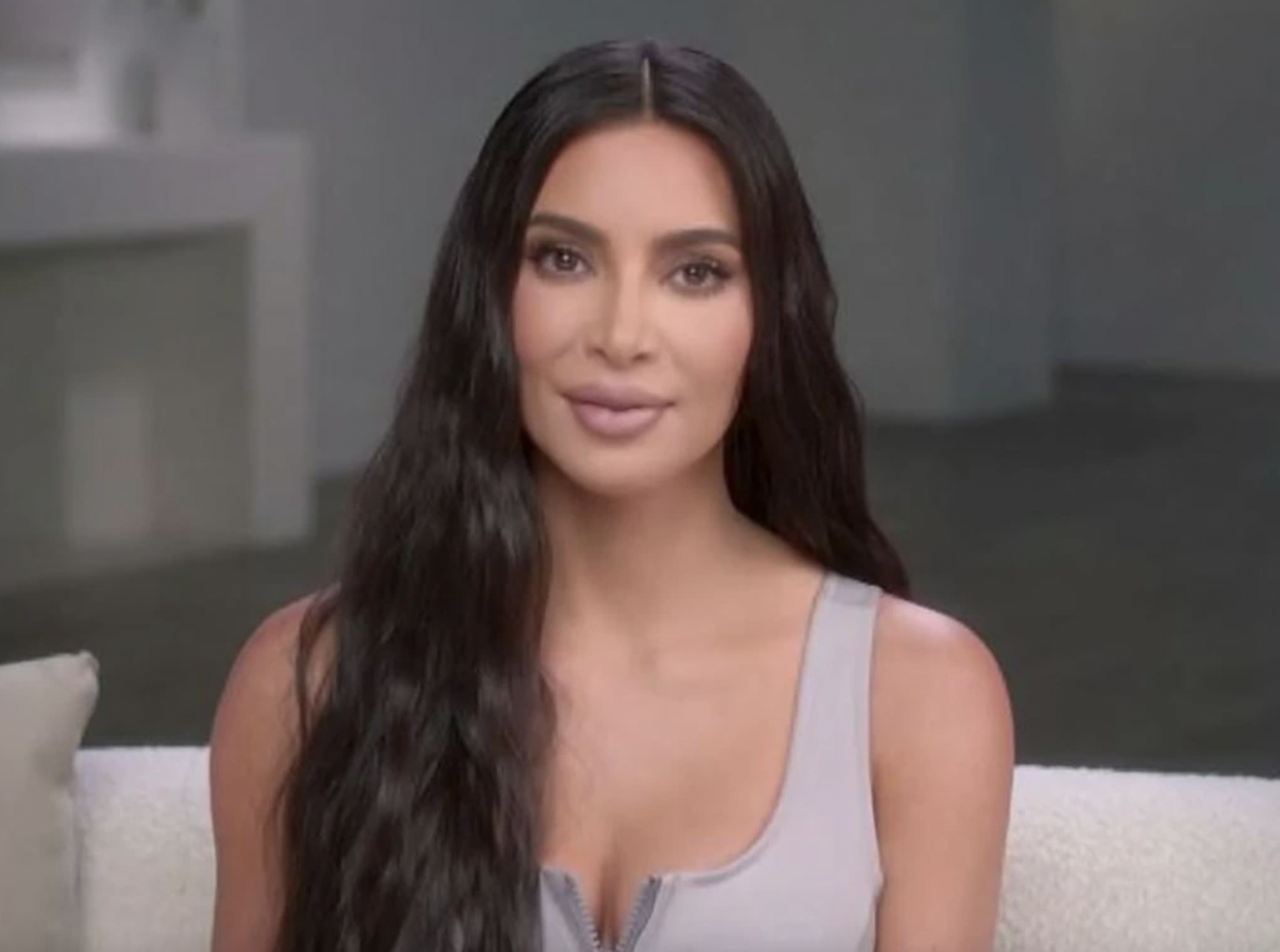 Kim Kardashian during a confessional on Hulu's The Kardashians.