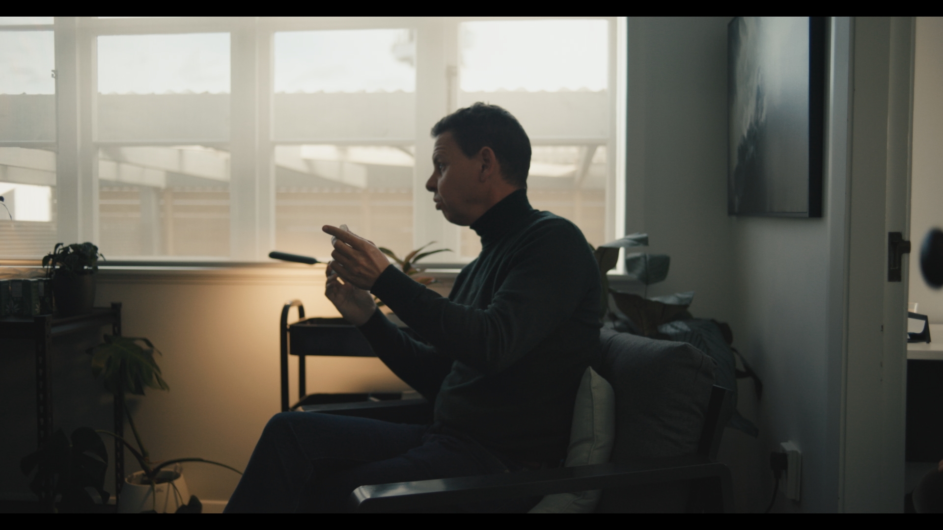 Gower takes a dose of THC in a doctor's office. Photo / Warner Brothers Discovery