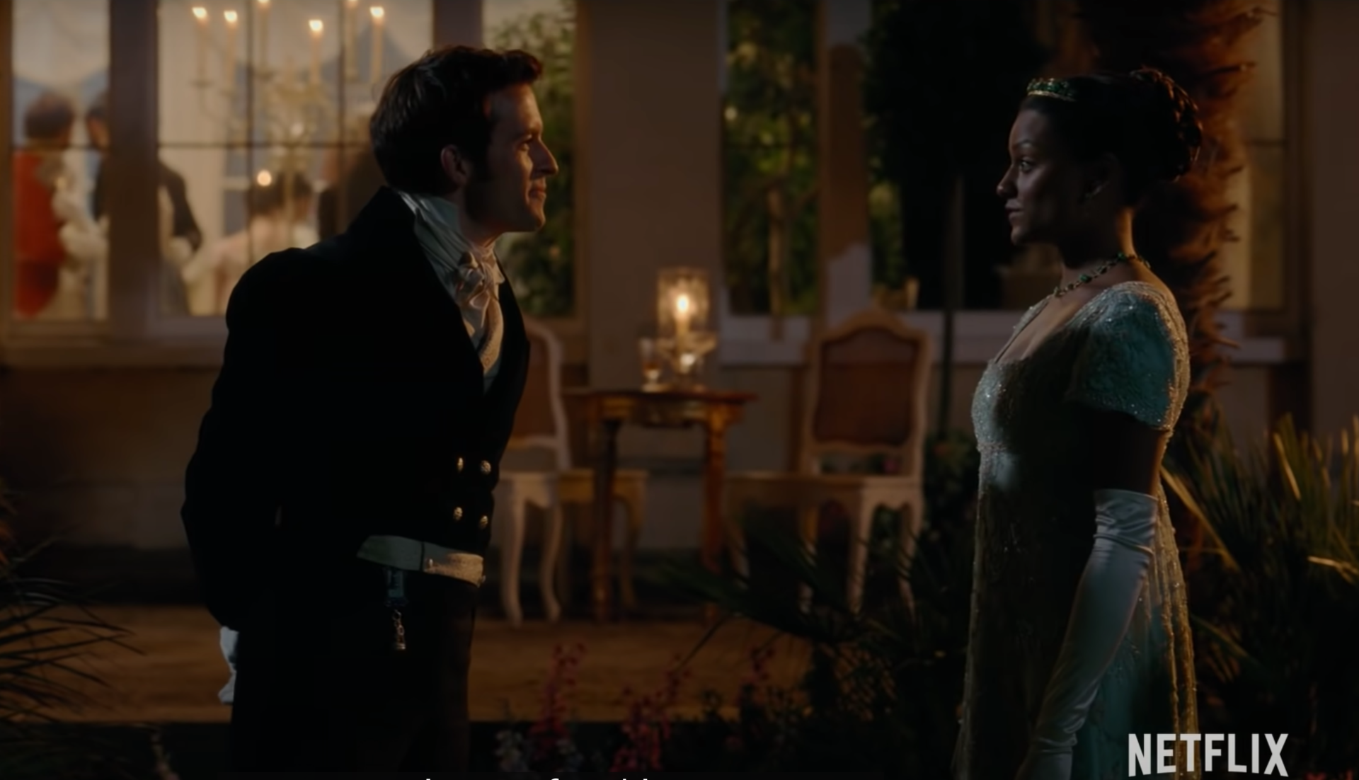 The new trailer for Bridgerton season 2 shows Anthony Bridgeton (Jonathan Bailey) getting a dressing down from Kate Sharma (Simone Ashley). Photo / Netflix