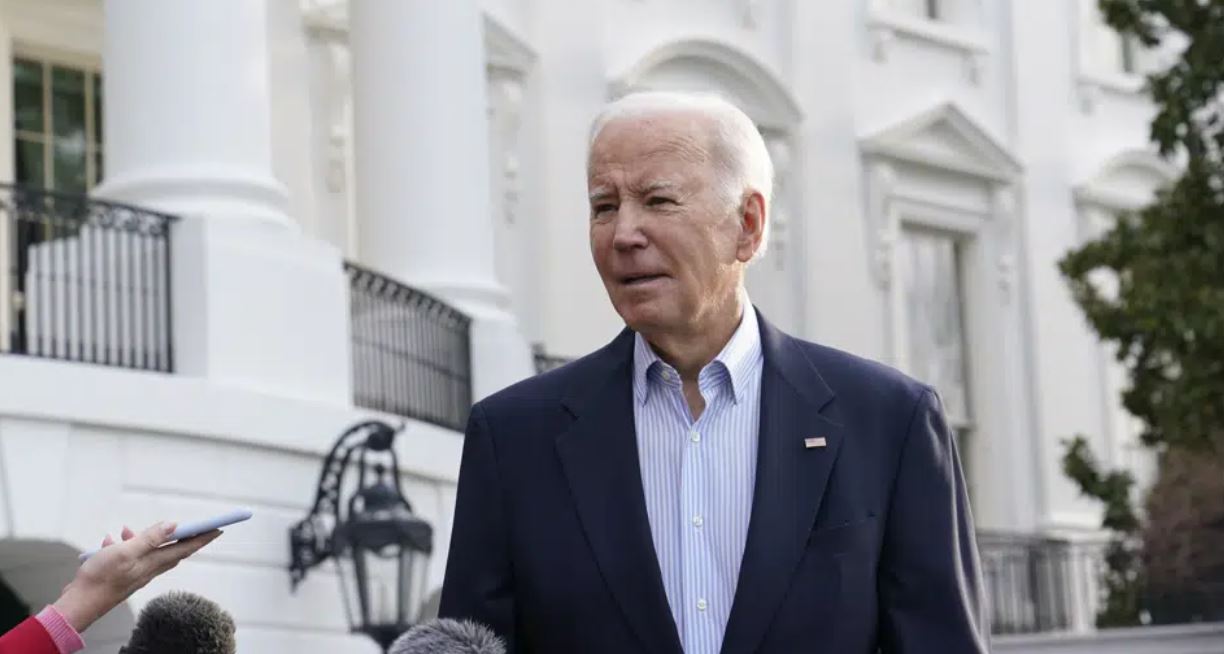 US President Joe Biden talks with reporters on the South Lawn of the White House in Washington. Photo / AP