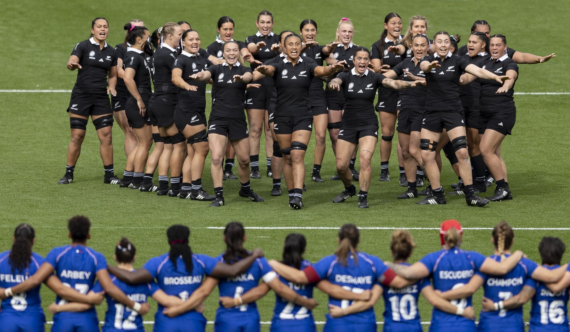The Black Ferns perform their haka ahead of their match against France last weekend. Photo / SmartFrame