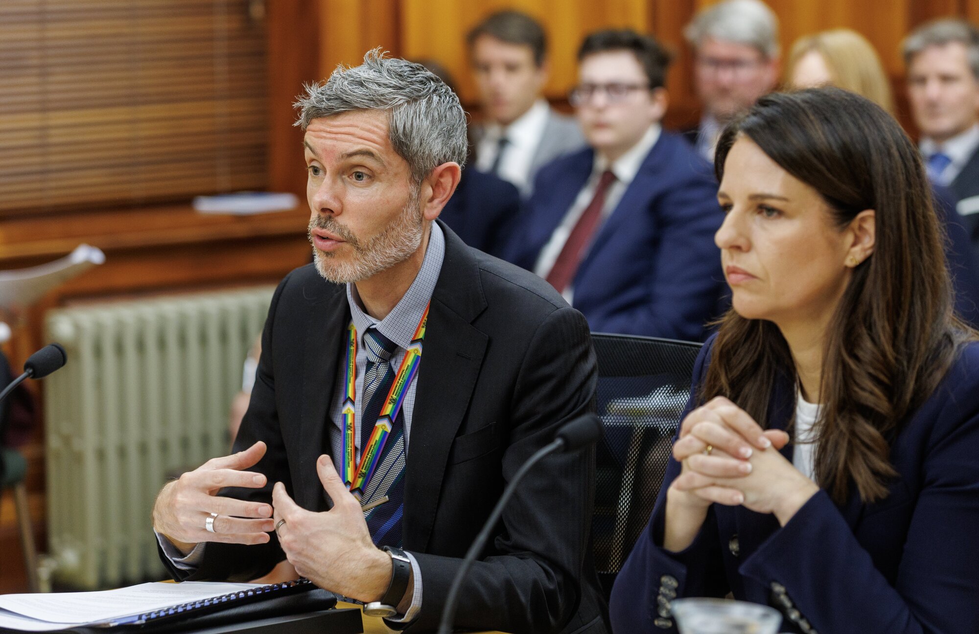 Immigration Minister Erica Stanford and MBIE chief executive Nic Blakeley during their appearance at the Education and Worforce committee at Parliament. Photo / Mark Mitchell