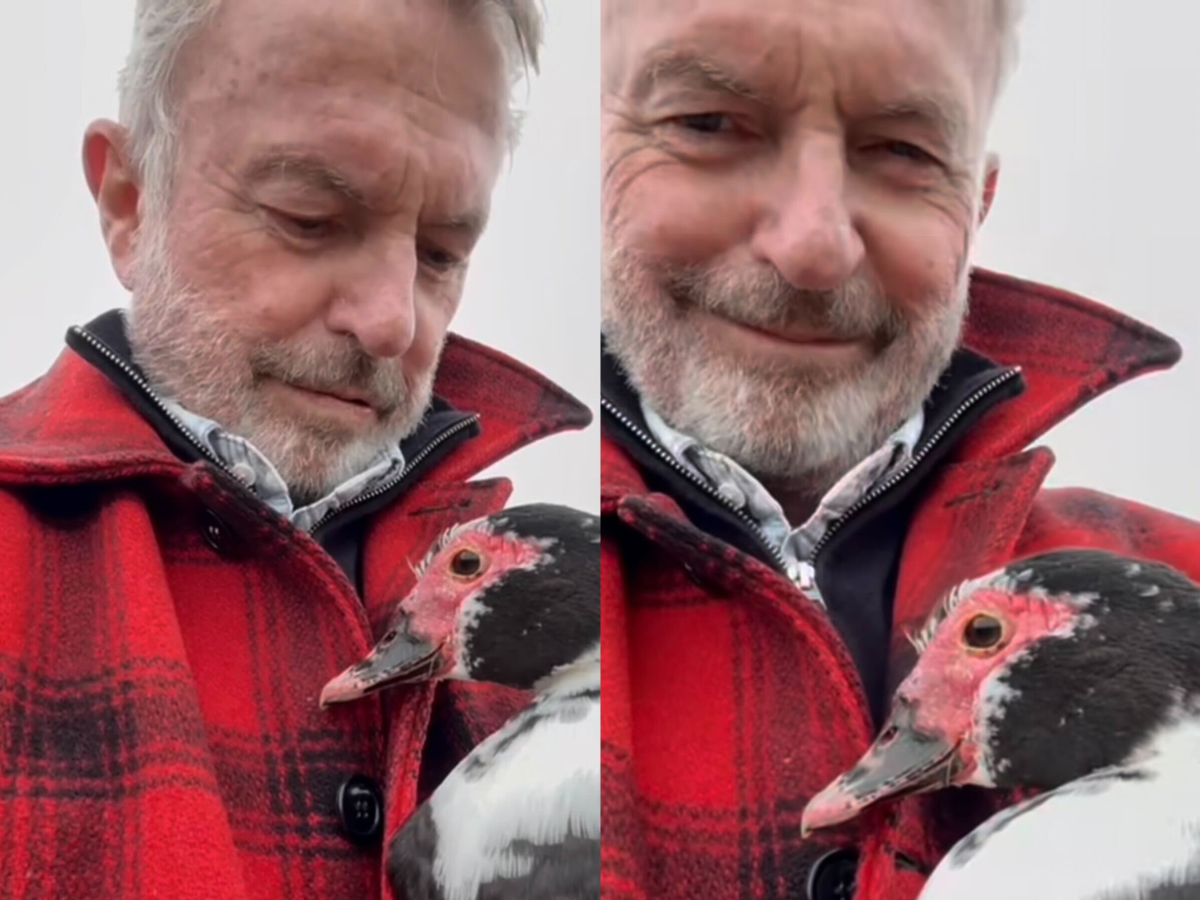 Sir Sam Neill is mourning the loss of his pet duck Magda on Instagram. Photo / @samneilltheprop