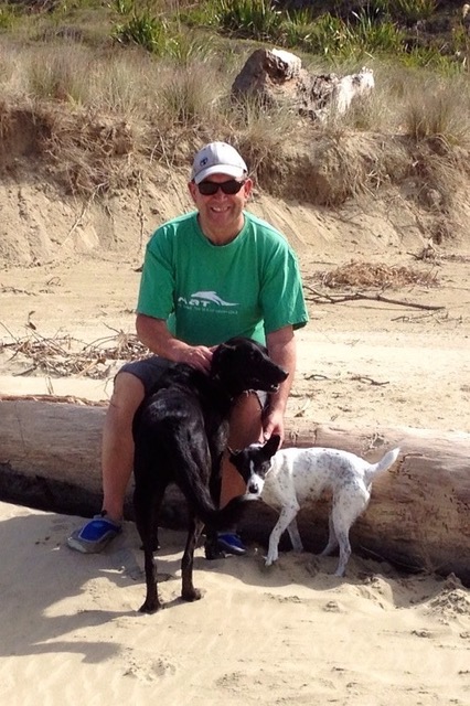 Part of Garelja's therapy involved daily beach walks with his beloved dogs.