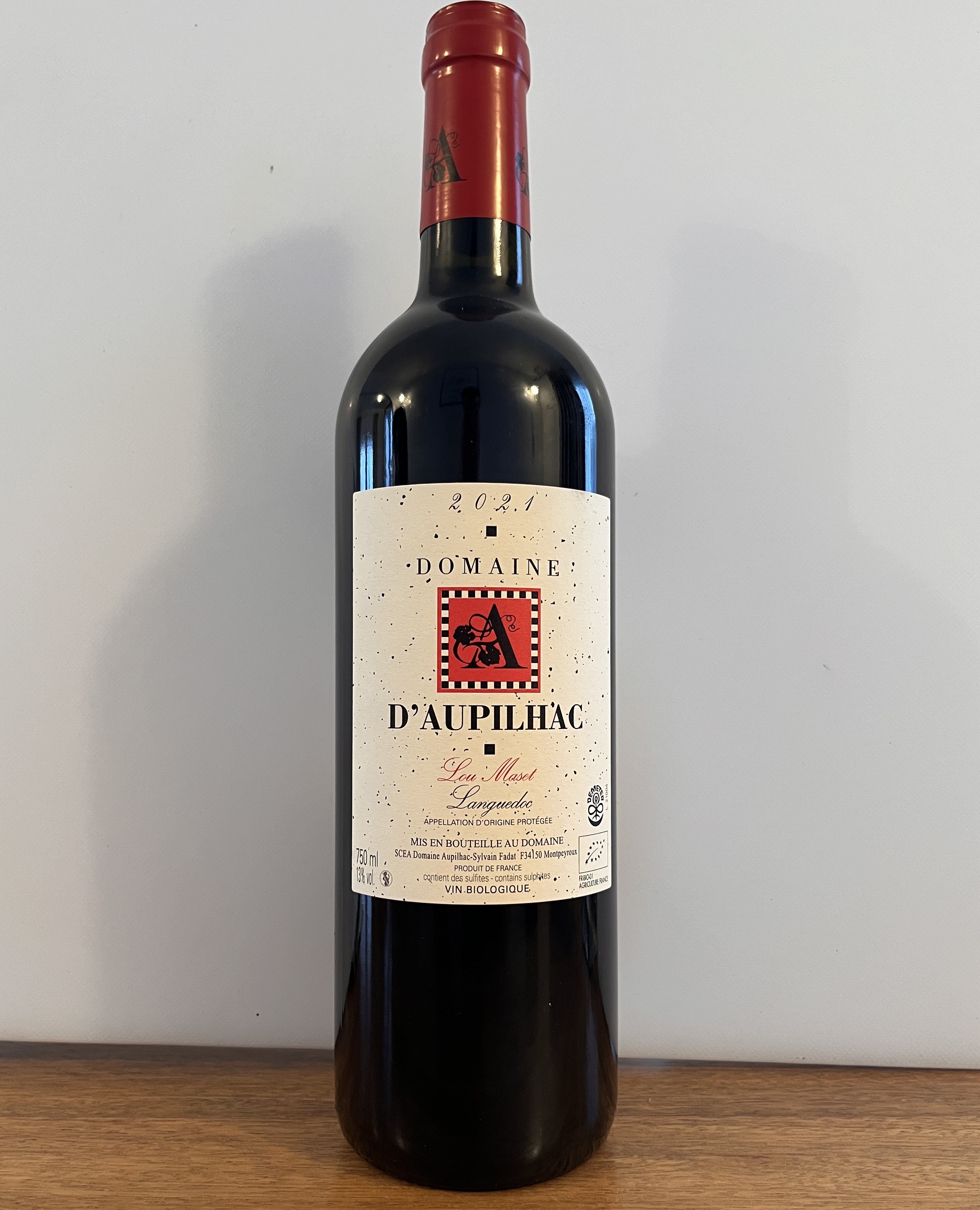  Domaine d’Aupilhac Lou Maset Languedoc is an elegant and fresh blend of grenache, cinsault, mourvèdre and carignan with blackcurrant and cherry fruit, and subtle herbal notes.