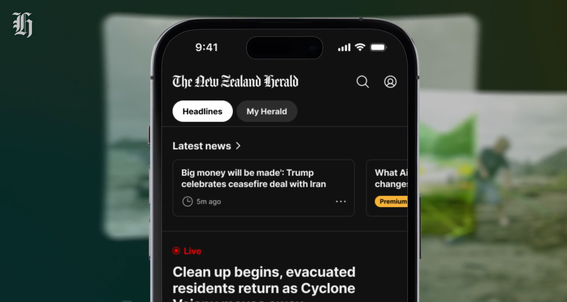 The 'My Herald' navigation feature on the new Herald app.