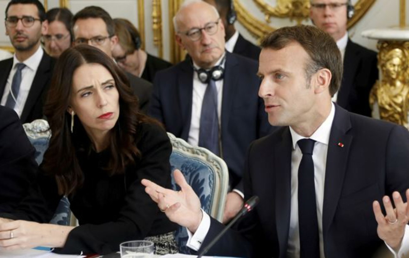 Prime Minister Jacinda Ardern with French President Emmanuel Macron at the Christchurch Call summit in Paris in 2019. Photo / Supplied