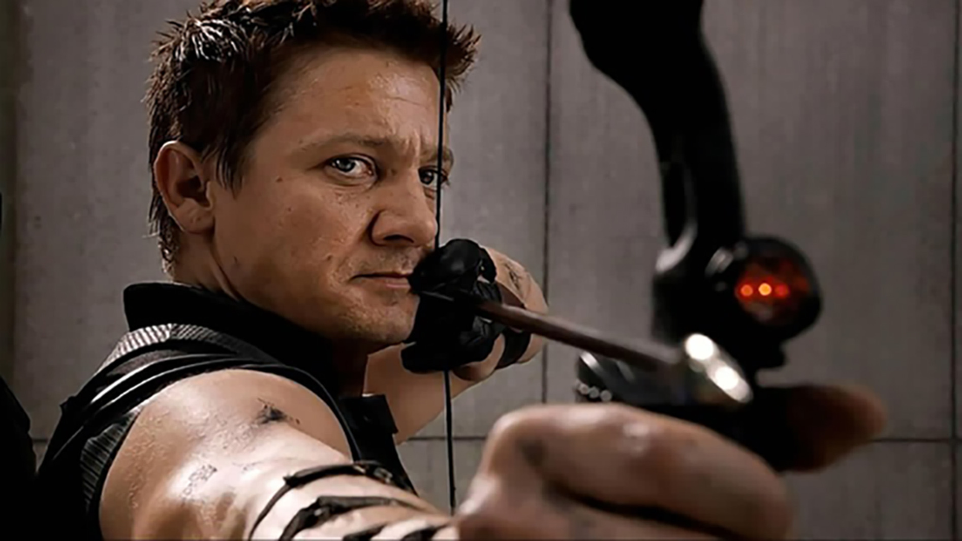 Jeremy Renner in Hawkeye streaming on Disney+.