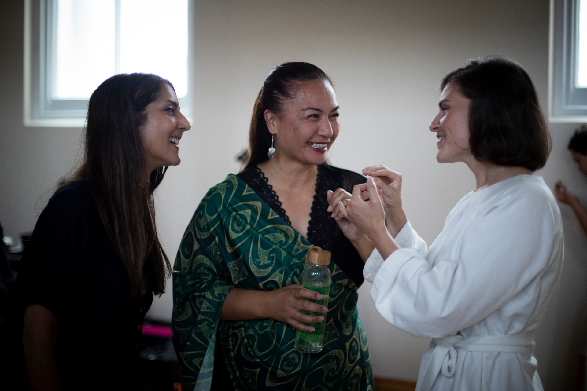 Golriz Ghahraman (left), Green Party co-leader Marama Davidson, and MP Chloe Swarbrick in 2020. Photo / Dean Purcell