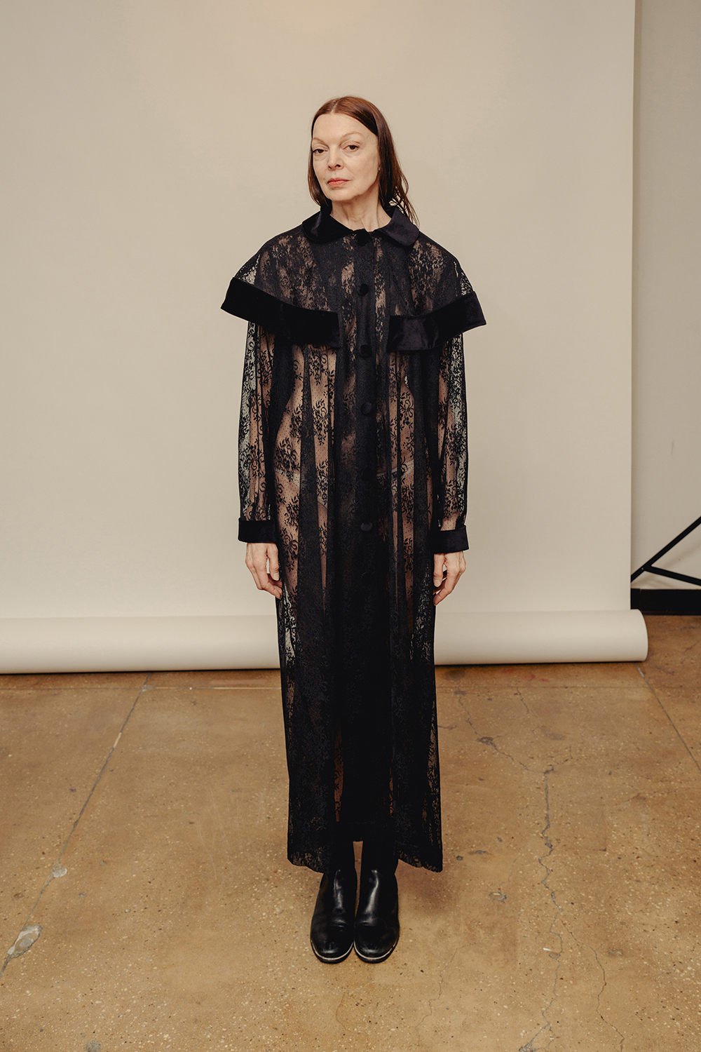 Birgitt Doss tries on clothes for Batsheva’s Fashion Week runway show. Photo / Amir Hamja, The New York Times