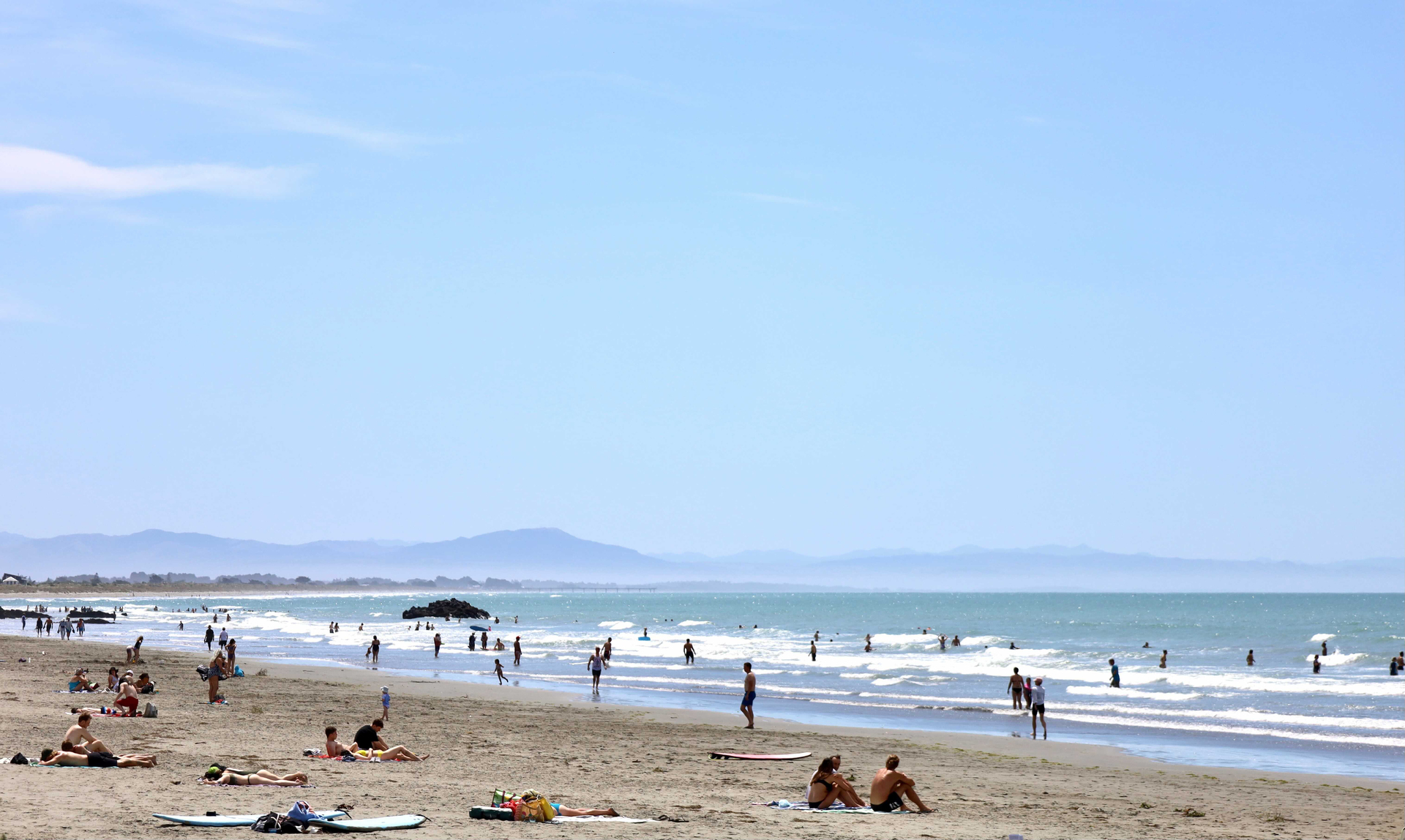 Summer days at Sumner Beach in Christchurch are a popular activity for locals and visitors. Photo / George Heard 