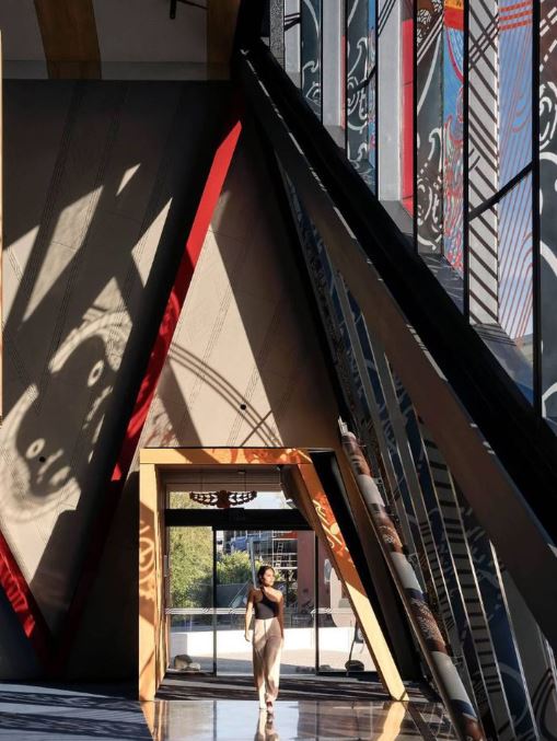 Inside Taumata o Kupe at Te Mahurehure Marae.