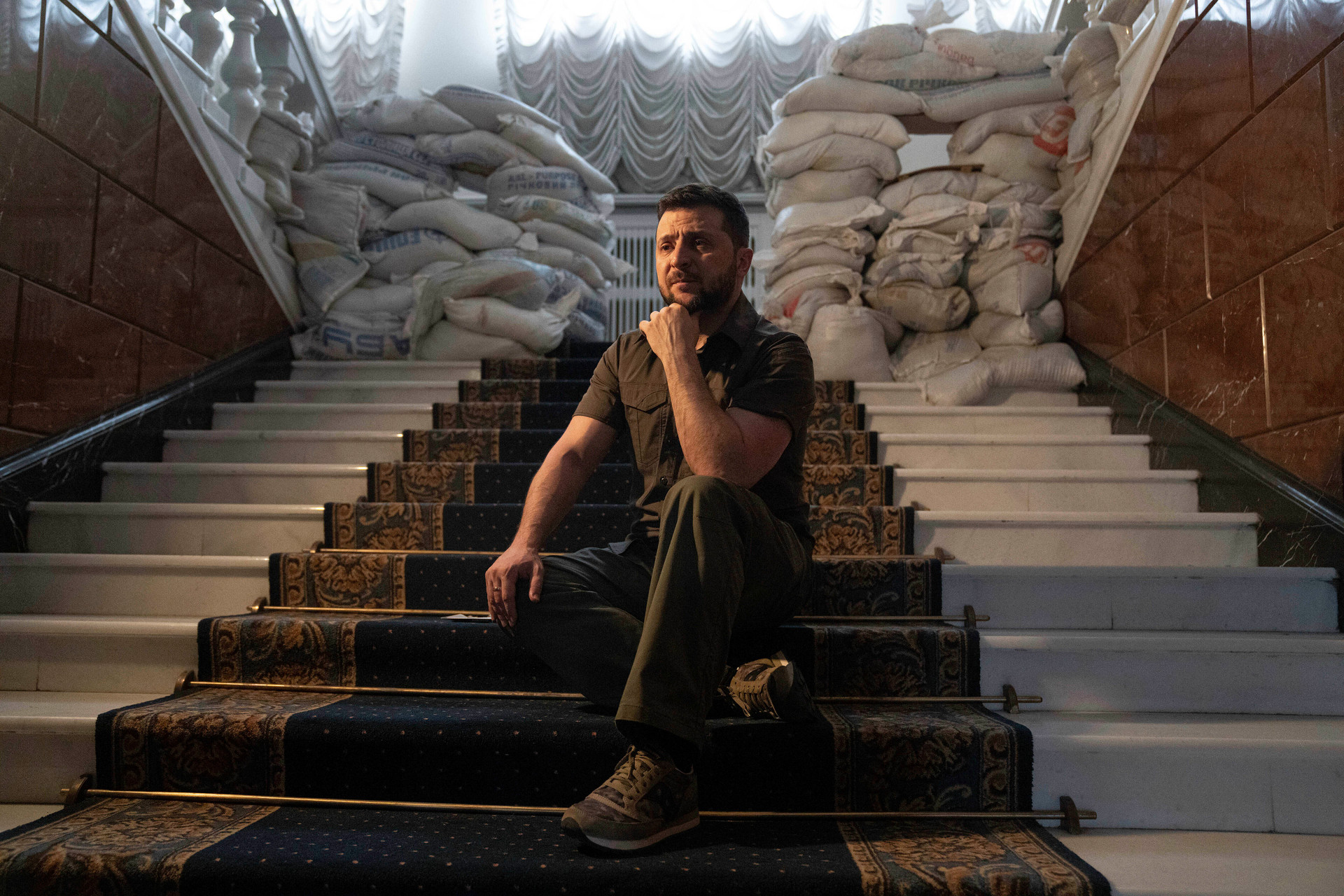 Ukrainian President Volodymyr Zelenskyy in his office in Kyiv, Ukraine. Photo / AP