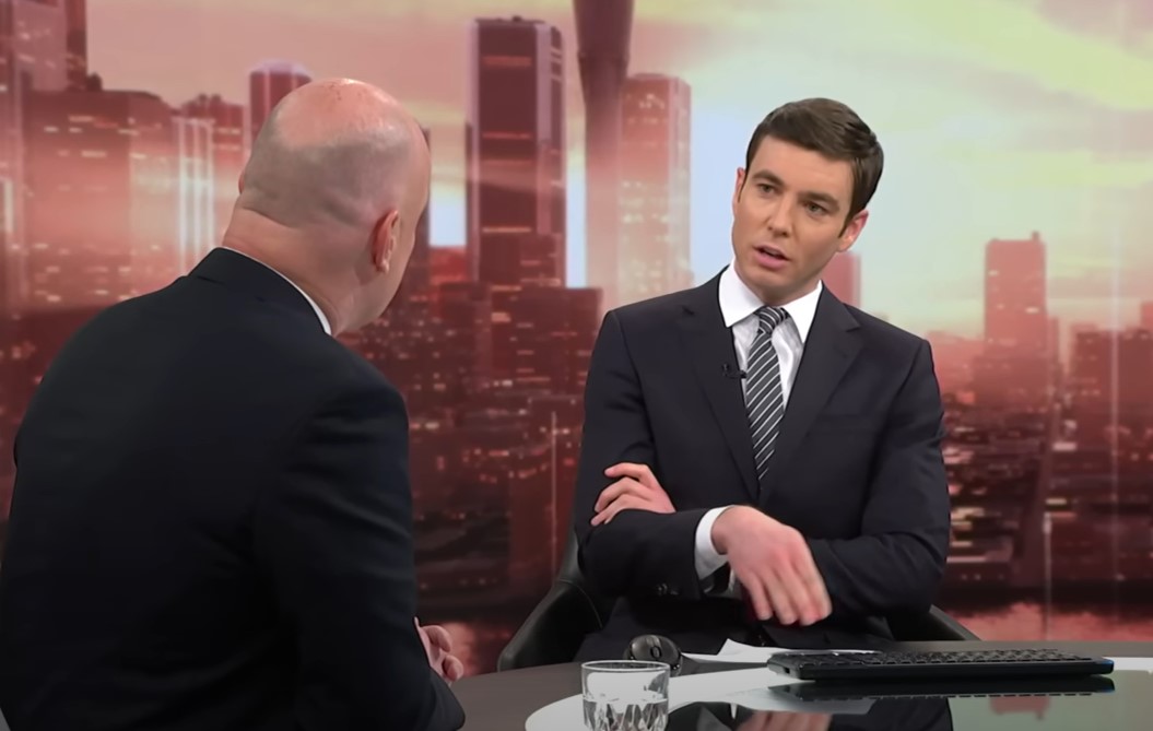 Television stations such as TVNZ will now be allowed to run advertisements during Sunday morning shows. Pictured is a shot from Q+A, hosted by Jack Tame. Photo / TVNZ