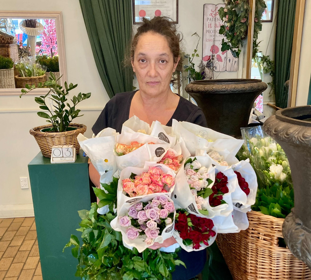 Four Seasons Florist owner Laura Newcombe said she felt intimidated by Green MP Julie Anne Genter. Photo / Katrina Bennett 