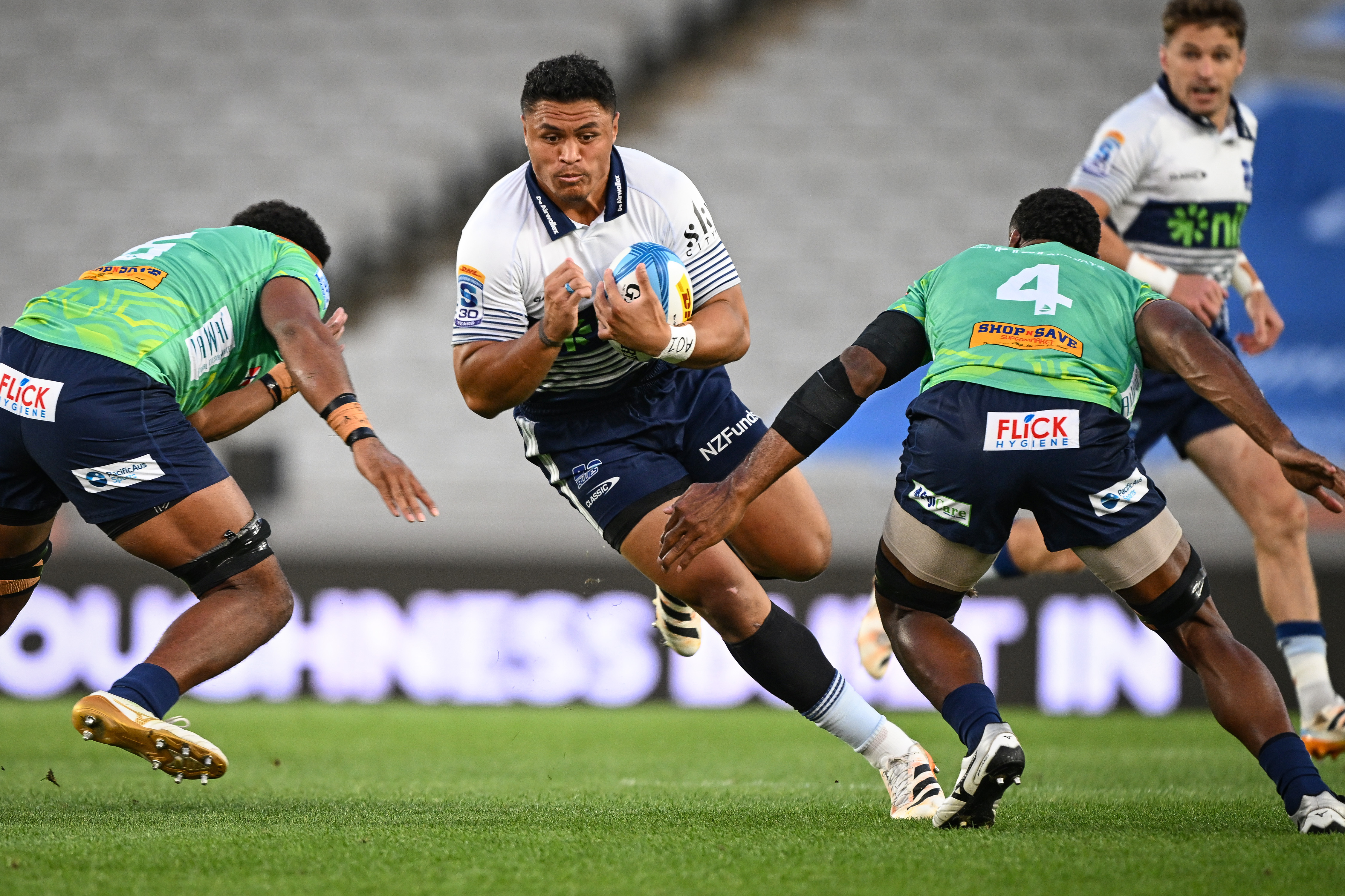 Caleb Clarke of the Blues, Blues v Fijian Drua, round 7 of the 2026 Super Rugby Pacific rugby union competition at Eden Park, Auckland, New Zealand on Saturday 28 March 2026. 
© Photo: Andrew Cornaga / Photosport