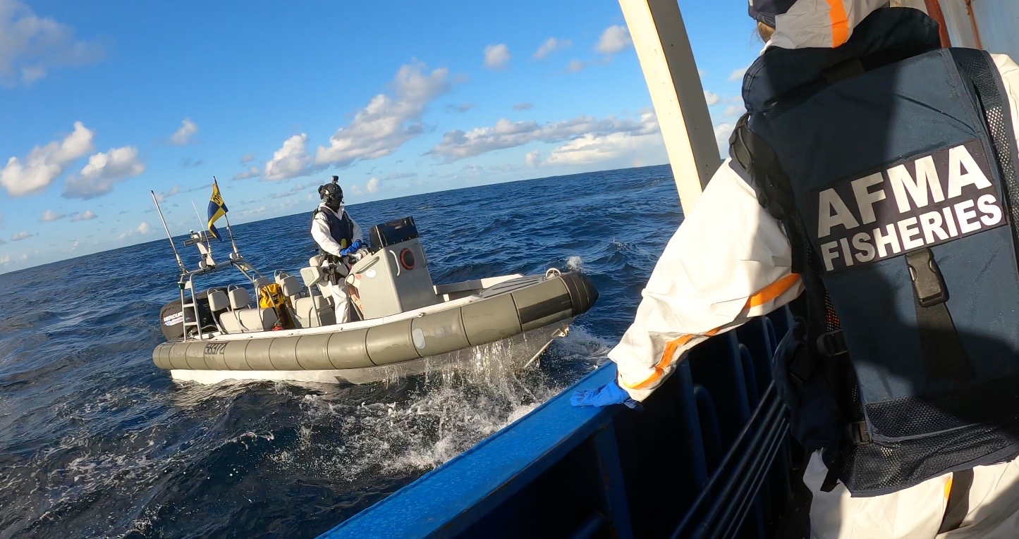 Officers with AFMA (the Australian Fisheries Management Authority), Starboard's first customer across the Tasman.