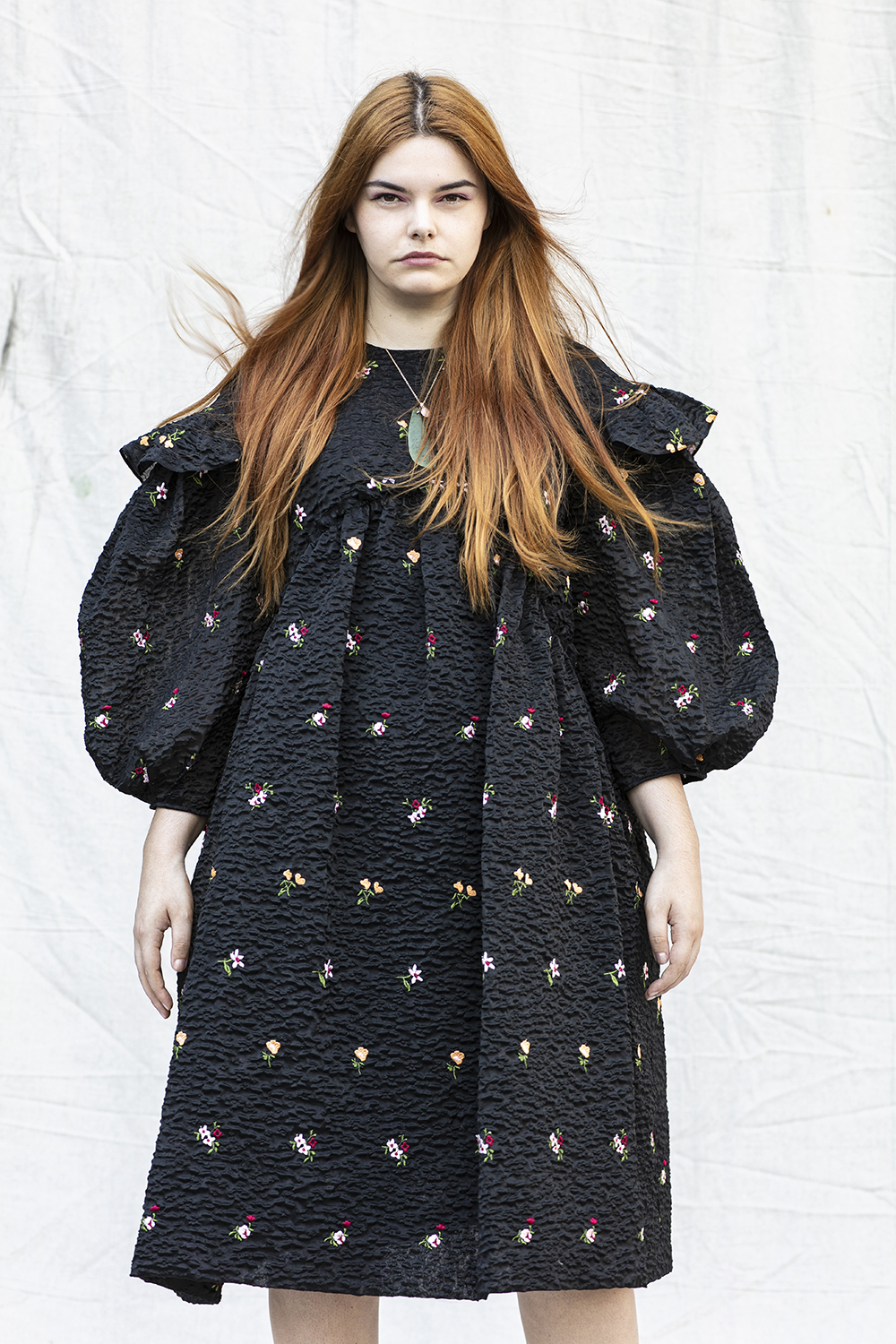 Rebecca wears Simone Rochas dress from Zambesi. Photo / Babiche Martens. Fashion director / Dan Ahwa