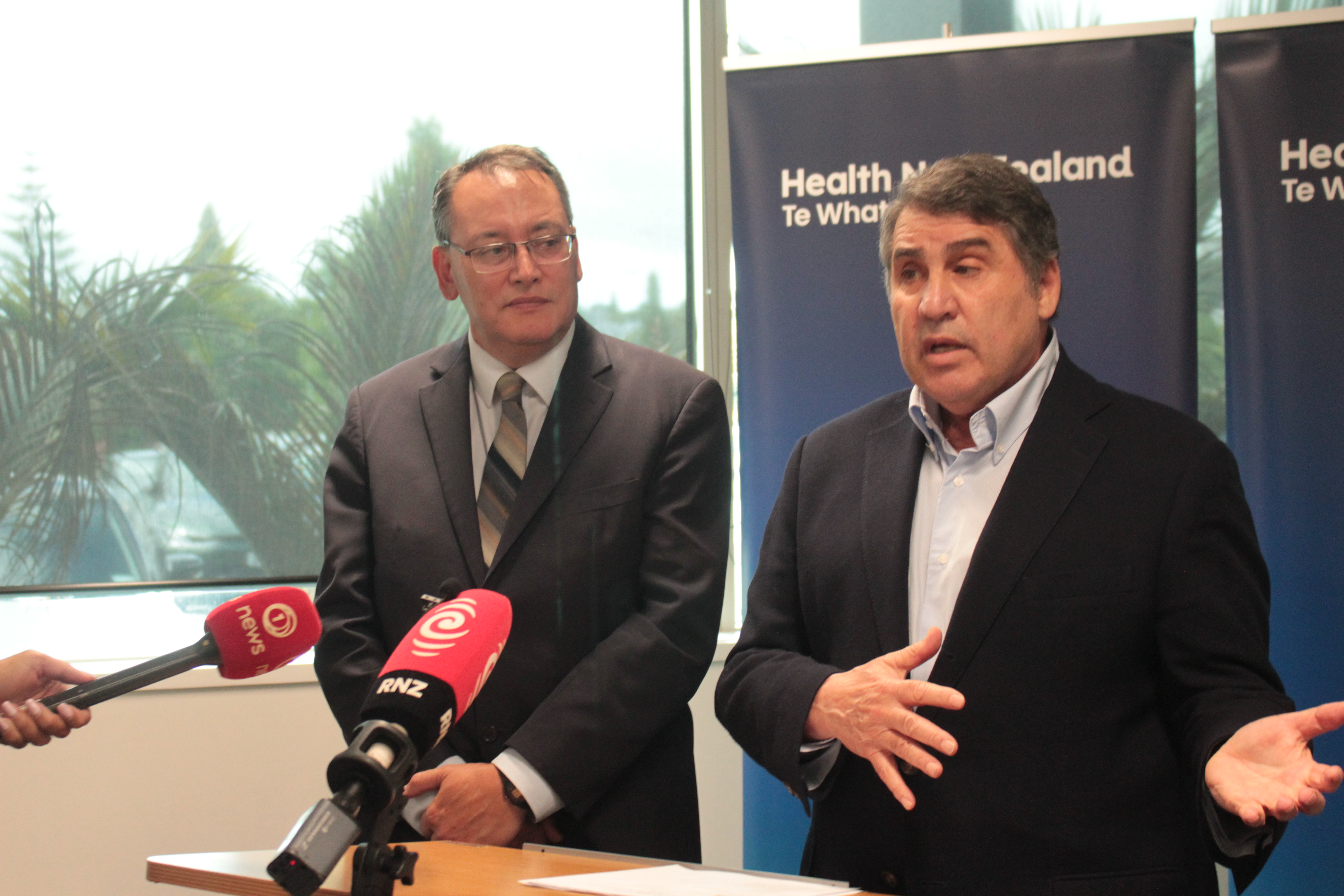 Outgoing Health Minister Dr Shane Reti (left) and Health NZ Commissioner Professor Lester Levy. Photo / Denise Piper