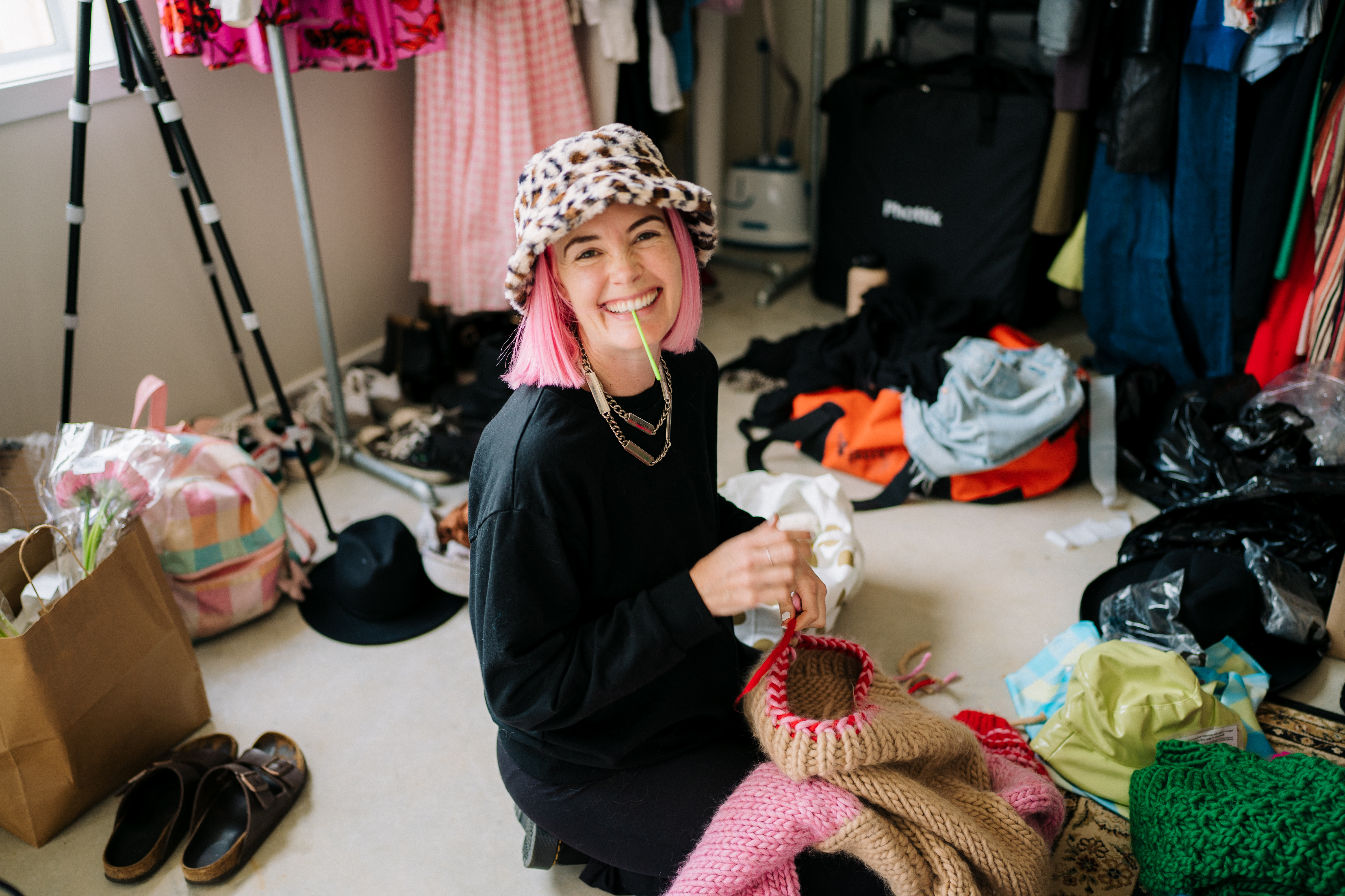 Knitting enthusiast and founder of Joy Make Club, Marnie Hillier.