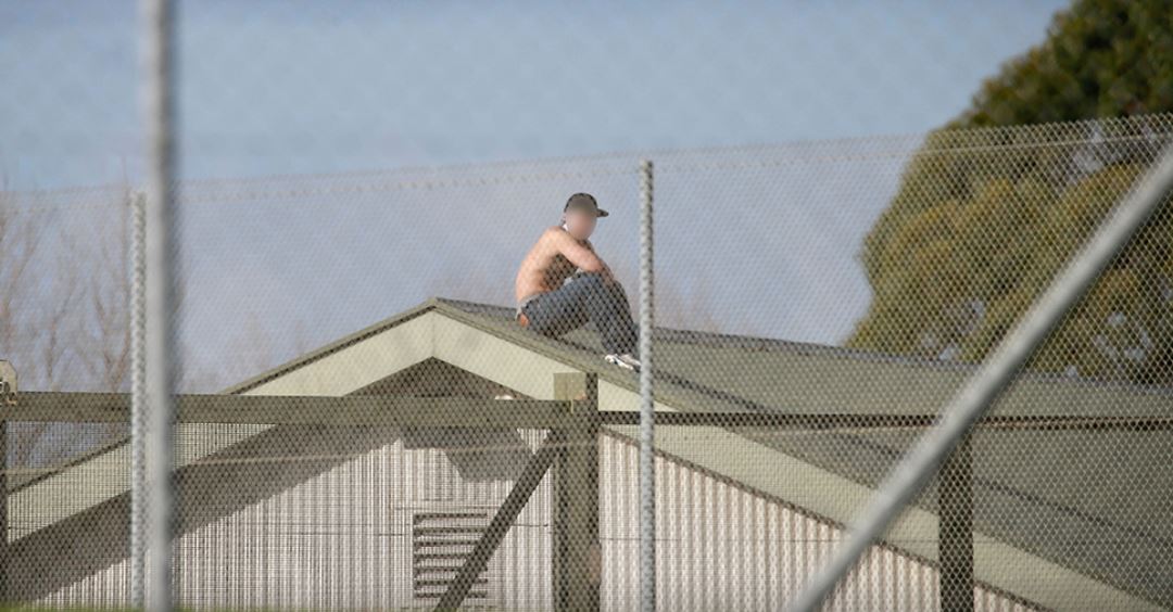 Five young people spent last night on the roof and within its cavity at Korowai Manaaki youth justice facility in Auckland.
Photo / Alex Burton