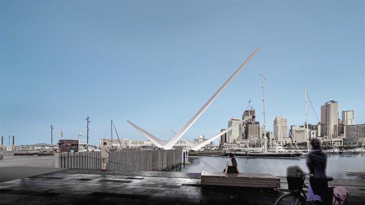 Artist's impression of bridge in action. Photo / Panuku Development Auckland