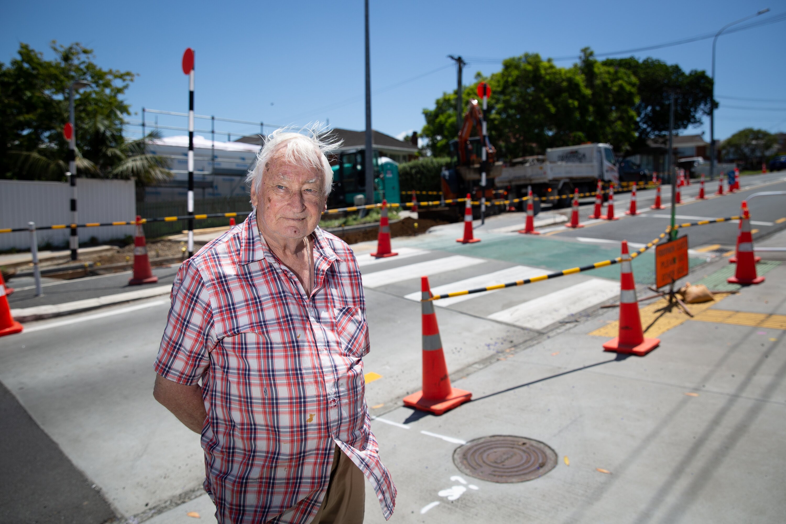 Local resident Ken Buckley said ripping up the crossing is crazy and typical of Auckland Transport. Photo / Sylvie Whinray