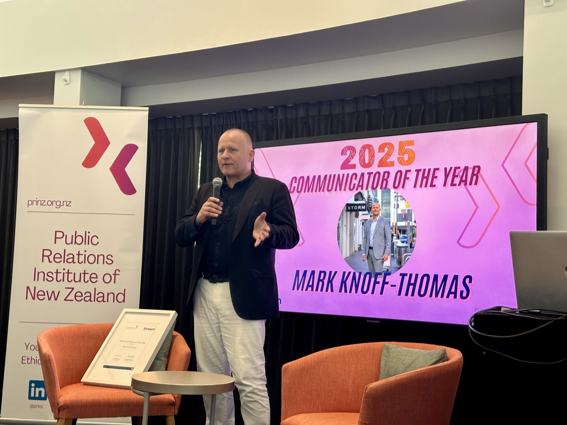 Newmarket Business Association chief executive Mark Knoff-Thomas is this year's Prinz communicator of the year.