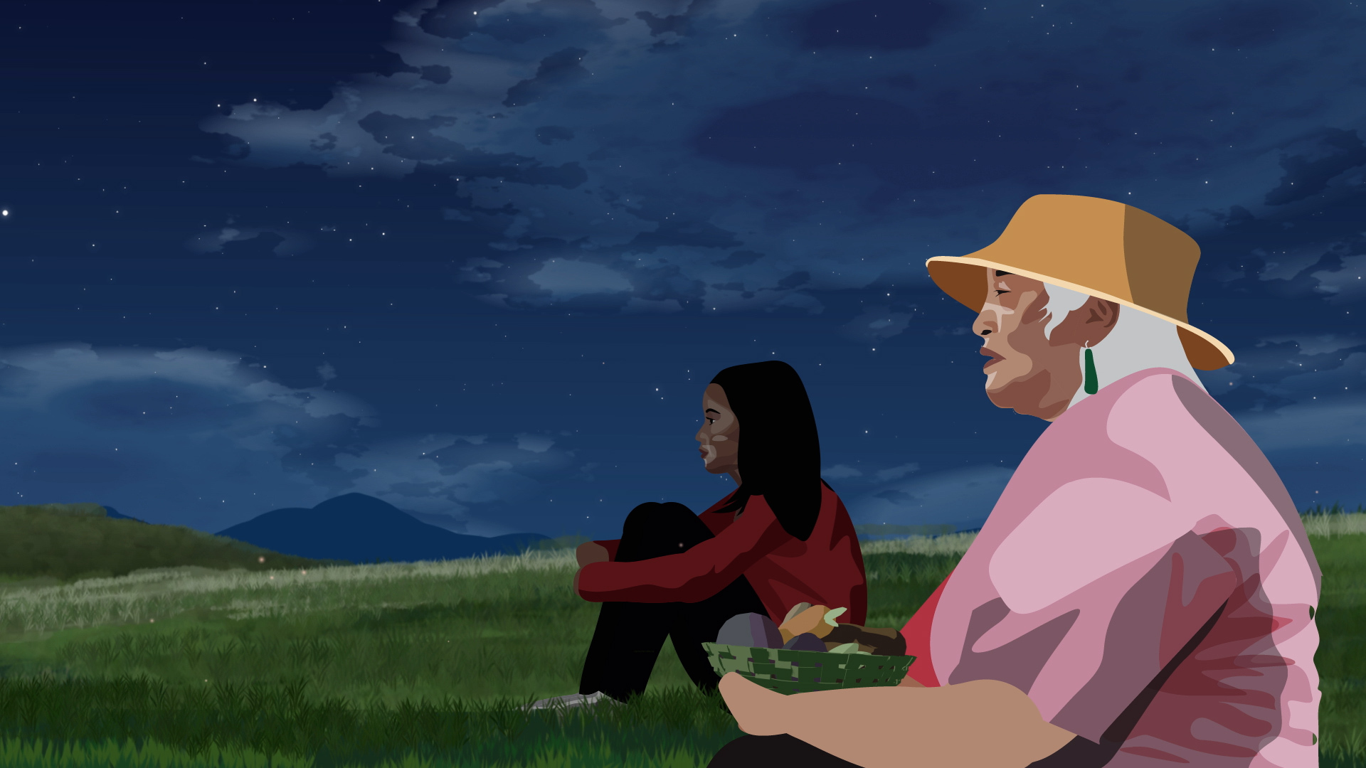 Nan tells Ururangi how she got her name. Animation / Ben Cummins