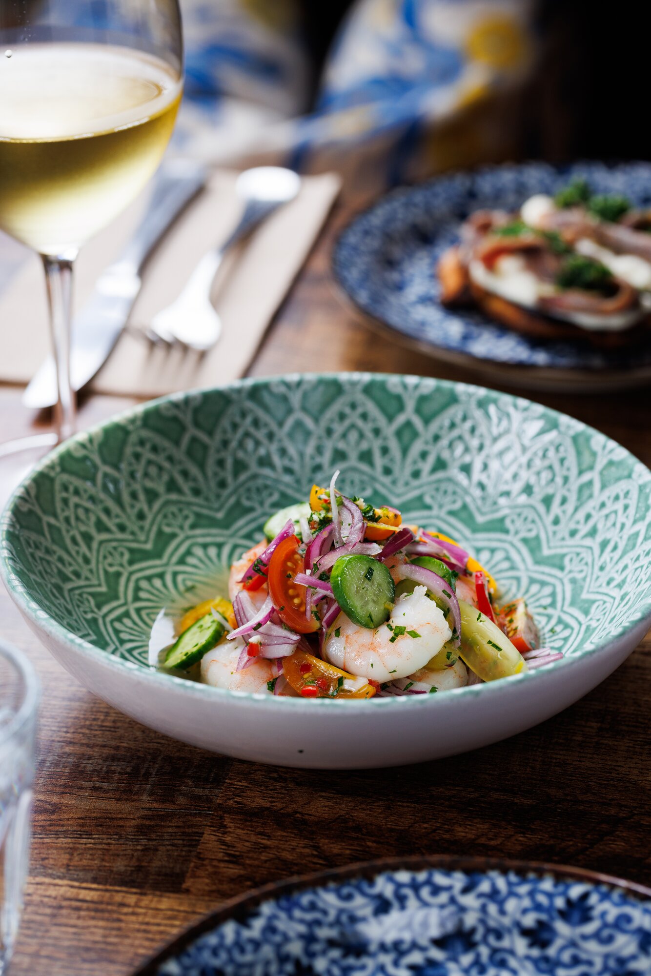 The prawn ceviche on the menu at Italian restaurant Cornelia in Parnell. Photo / Babiche Martens
