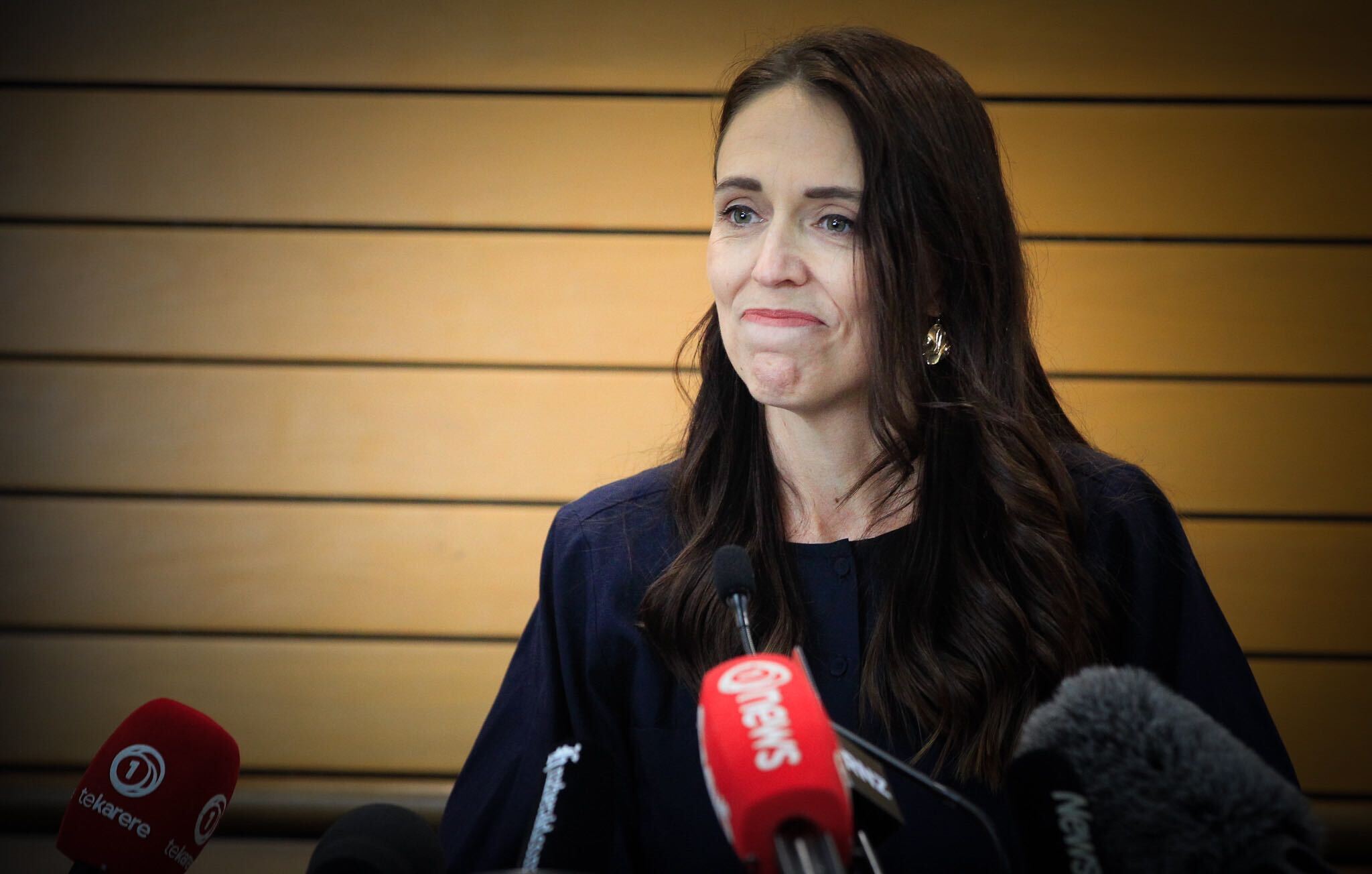Jacinda Ardern choked back tears as she revealed she was stepping down as Prime Minister. Photo / Warren Buckland