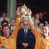 Nick Farr-Jones (left) and David Campese celebrate after Australia beat England 12-6 in the World Cup final at Twickenham in November 1991.
Photo / Getty Images