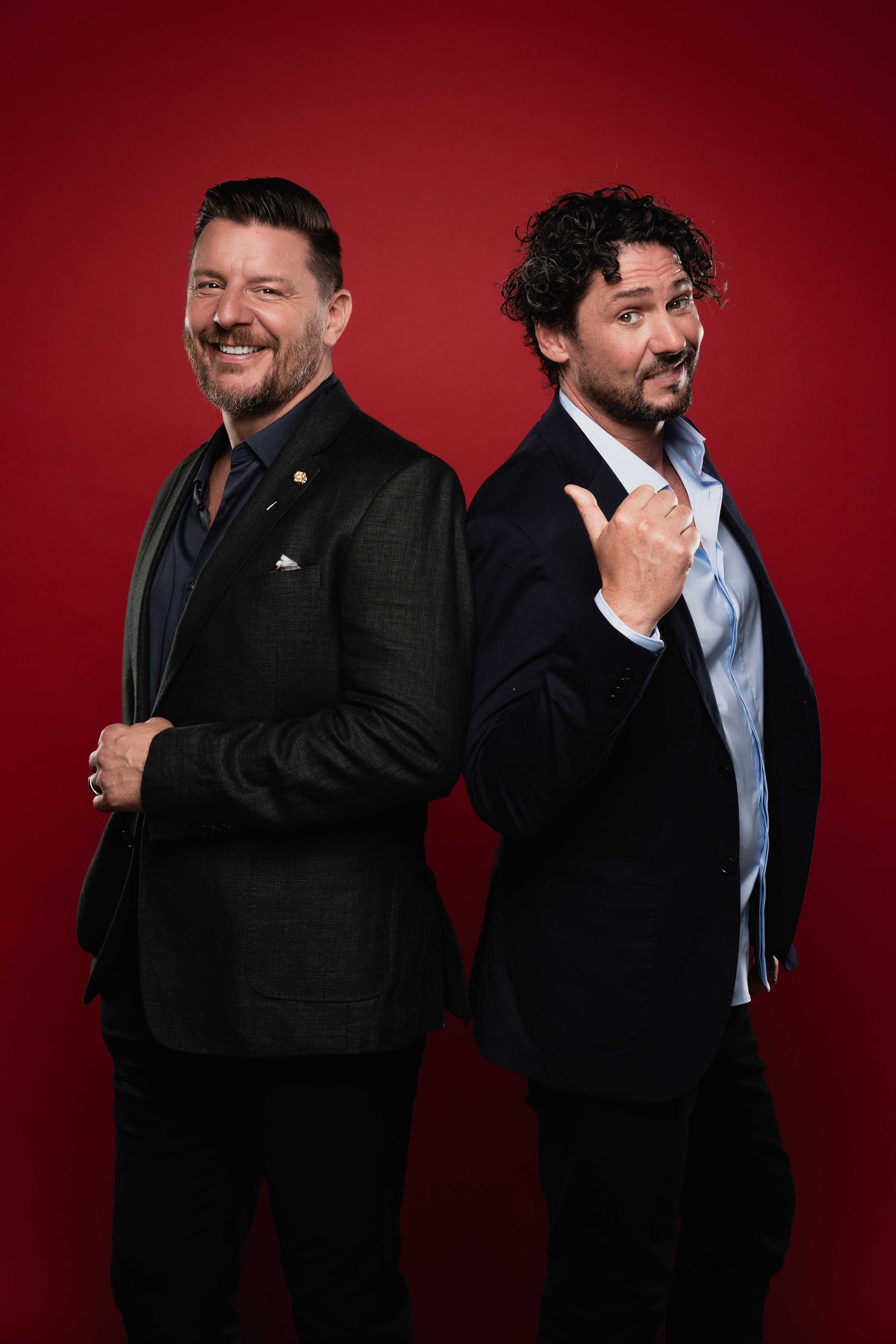 My Kitchen Rules hosts Colin Fassnidge and Manu Feildel are back on our screens. Photo / TVNZ