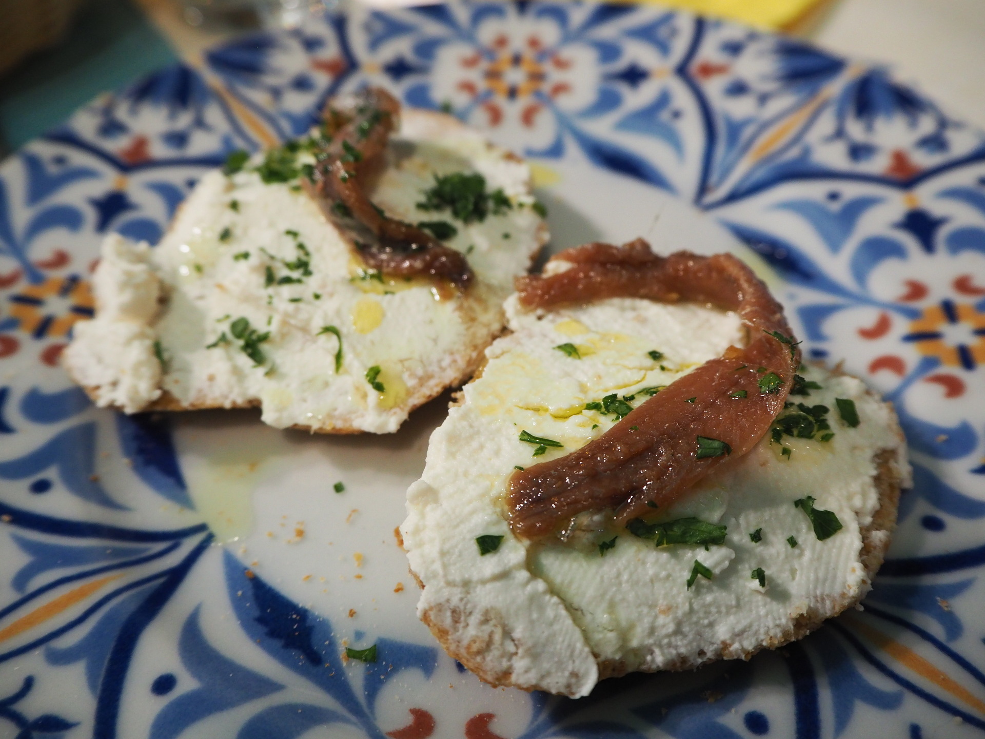Ricotta with anchovies Cetara. Photo / Anna King Shahab