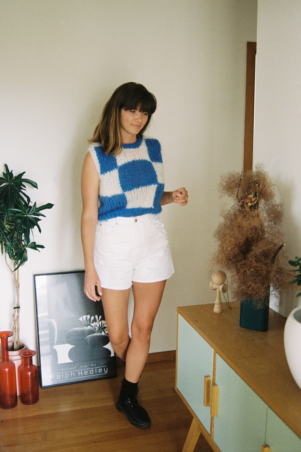 Monday Journal's blue checkered vest. Photo / Supplied