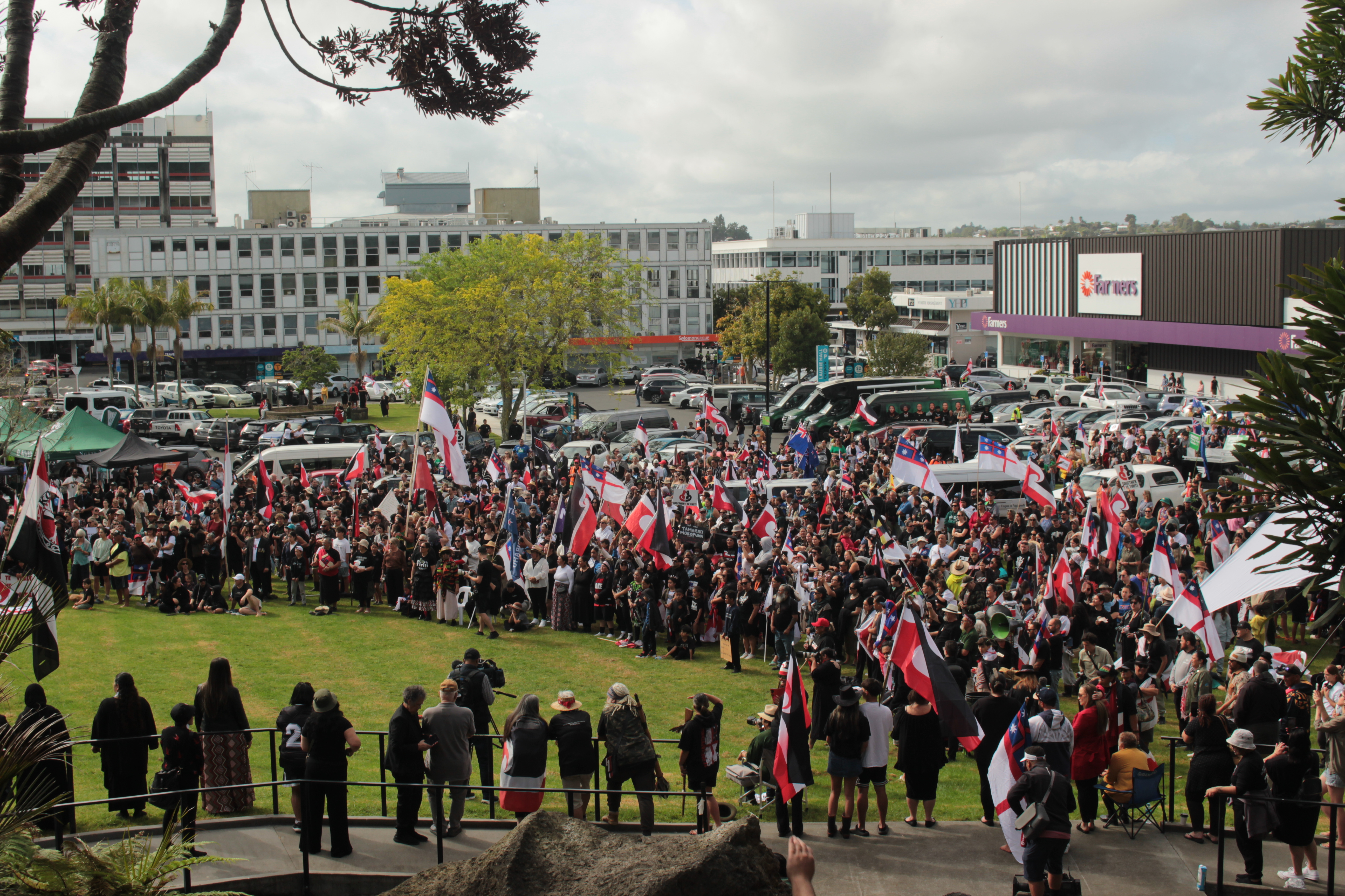 Several thousand people got involved in the 2024 Treaty Principles Bill hīkoi in Whangārei. Photo / Denise Piper