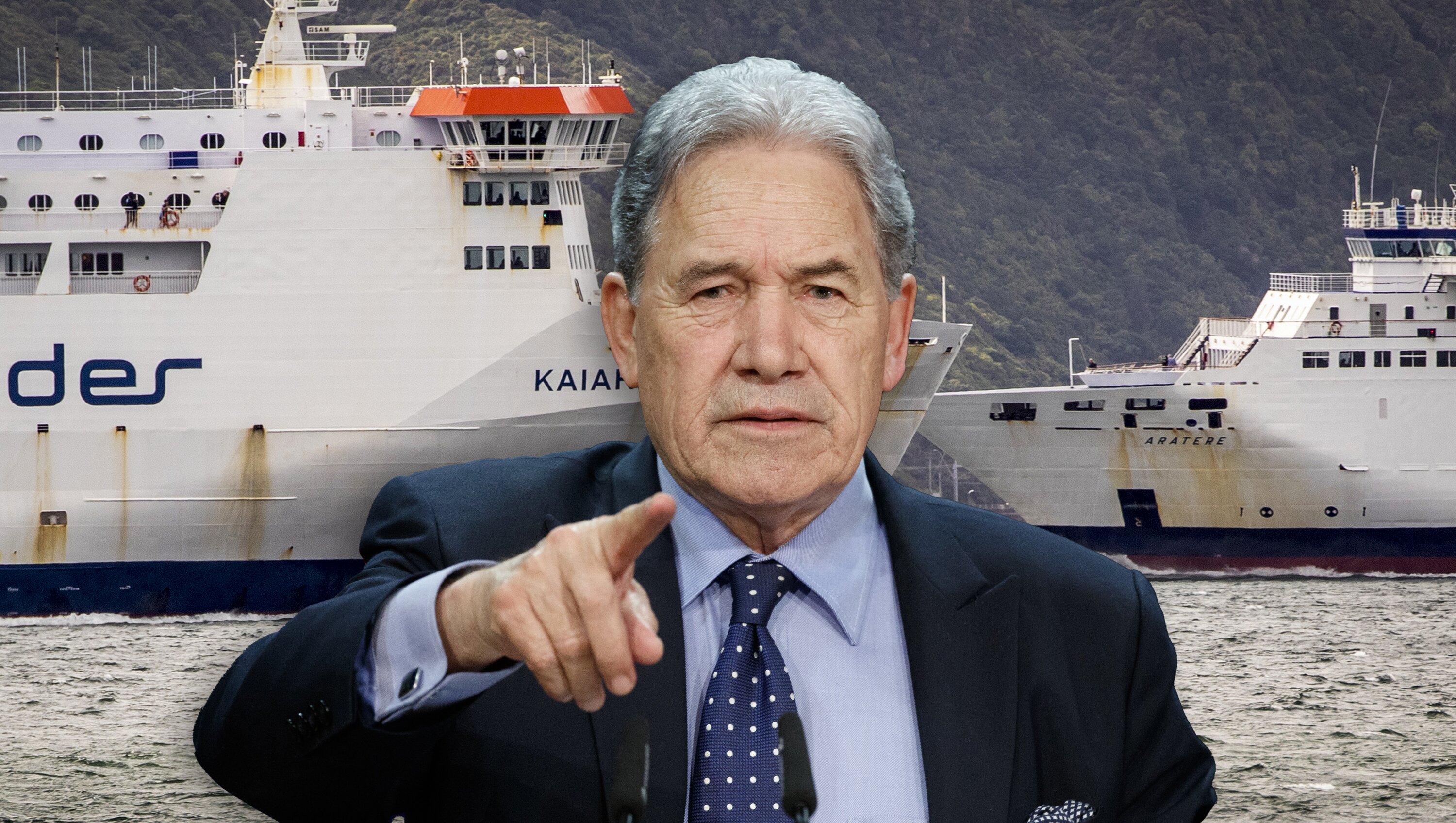 Winston Peters is now the Minister for Rail and in charge of delivering Interislander's new Cook Strait ferries.