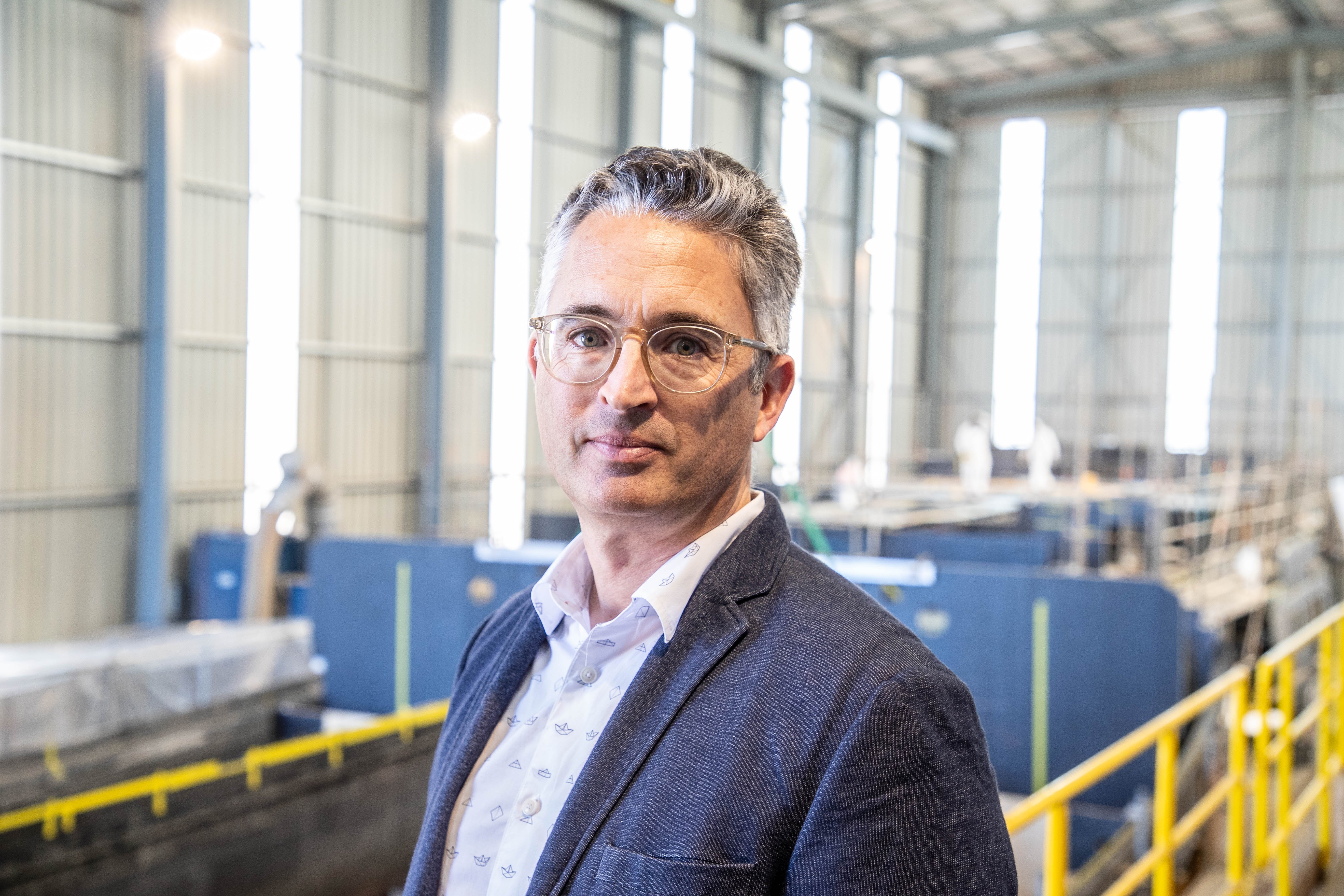 EV Maritime chief executive Michael Eaglen. His firm designed two AT-commissioned electric ferries, built by McMullen & Wing (from which EV Maritime was spun out). The first is now on the water, undergoing tests (see video below). Photo / Michael Craig